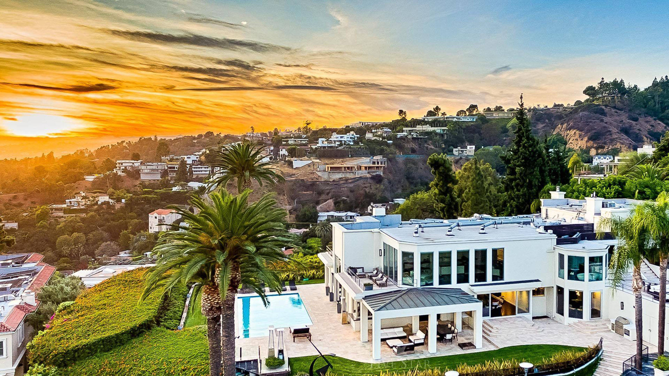 Beverly Hills Los Angeles solnedgang Bakgrunner