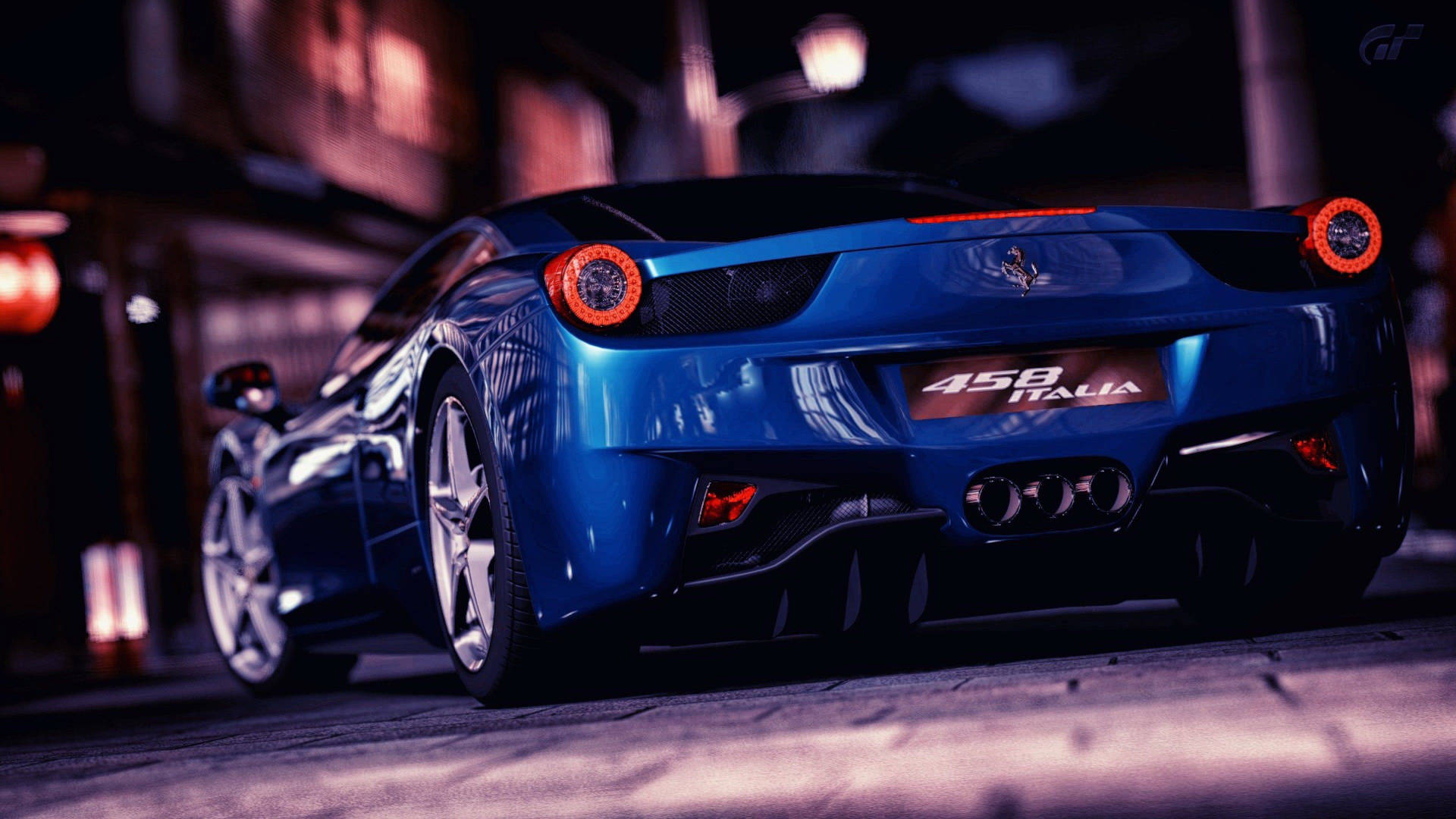 Bil 4k blå 458 Italia Ferrari bakgrunnsbilde — Bil 4K GIF Bakgrunner