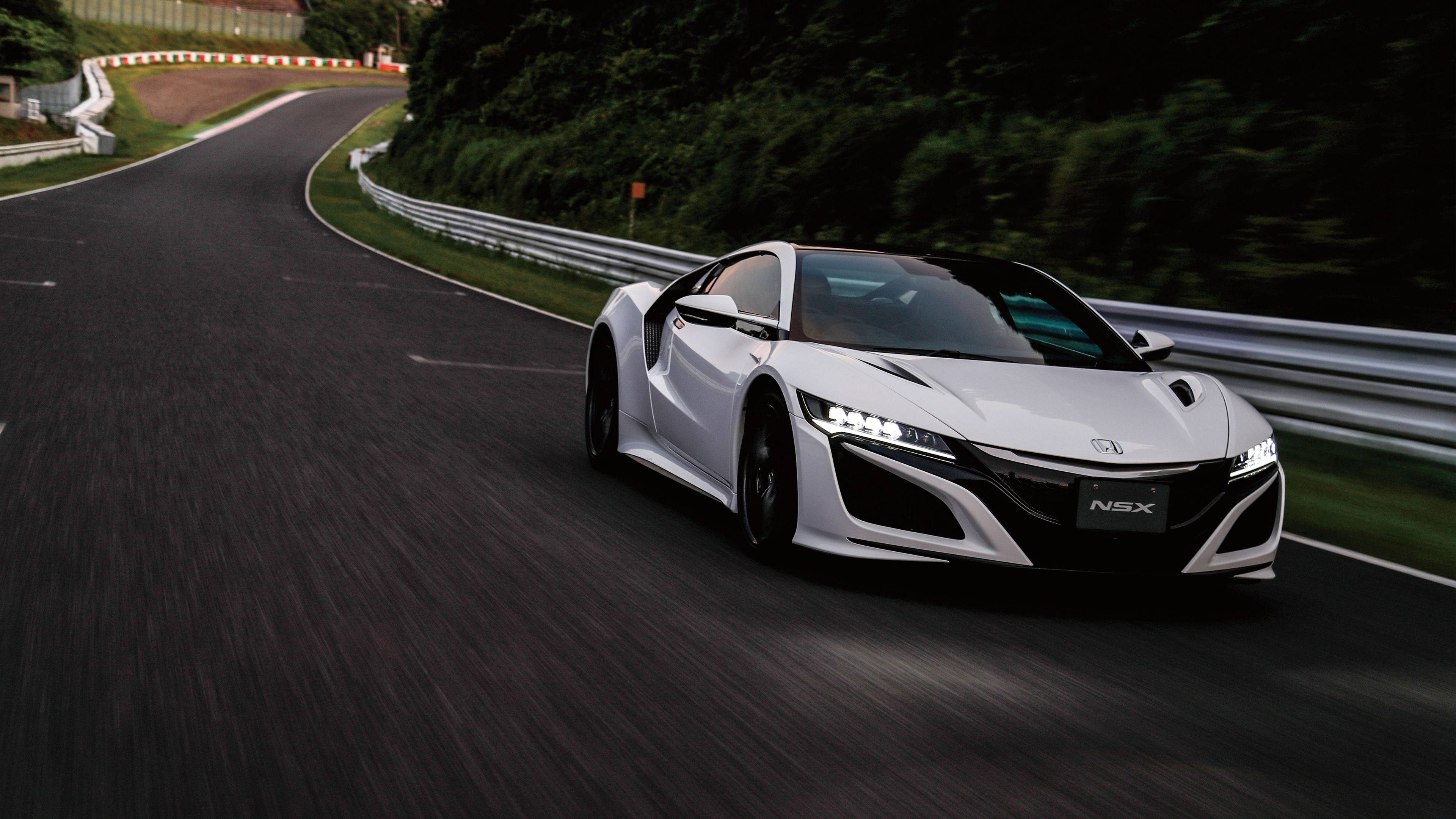 Bil 4K Perlehvit Honda NSX Bakgrunner