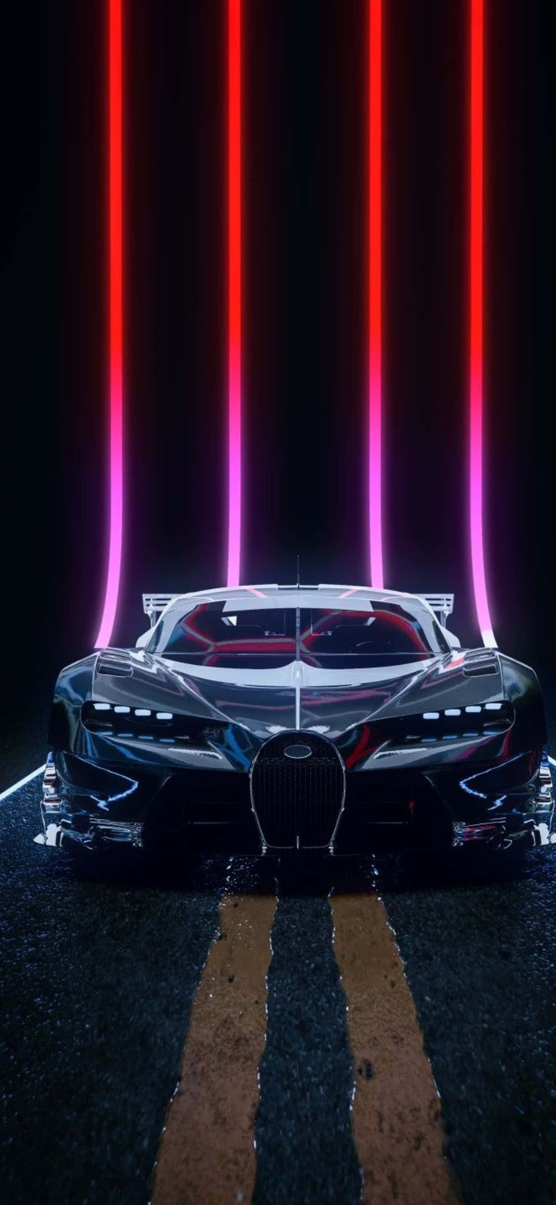 Bilde Den dristige og ekstreme - iPhone Xs i en Bugatti Bakgrunner