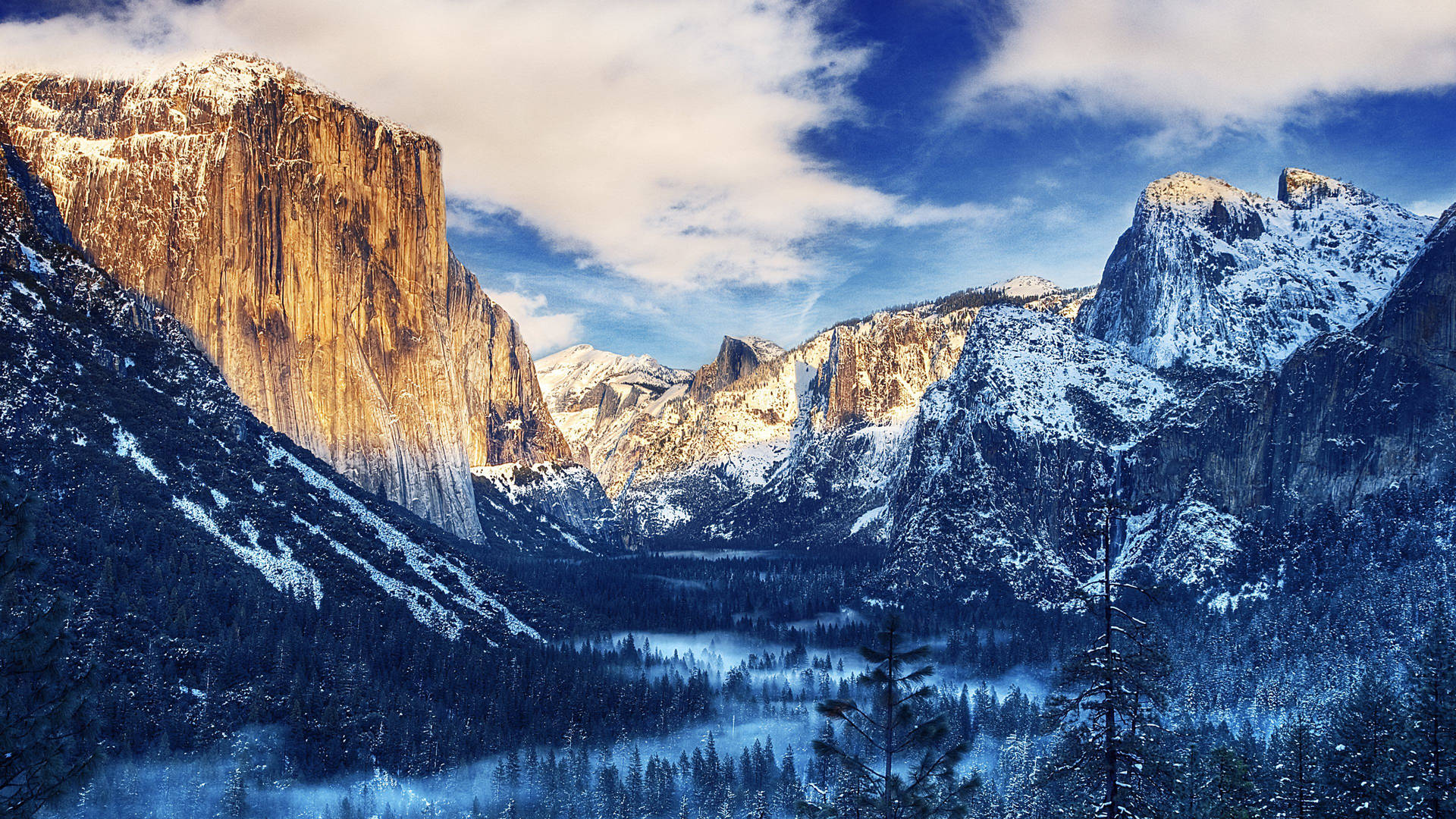 Fjell i Yosemite Valley 4k bakgrunn.