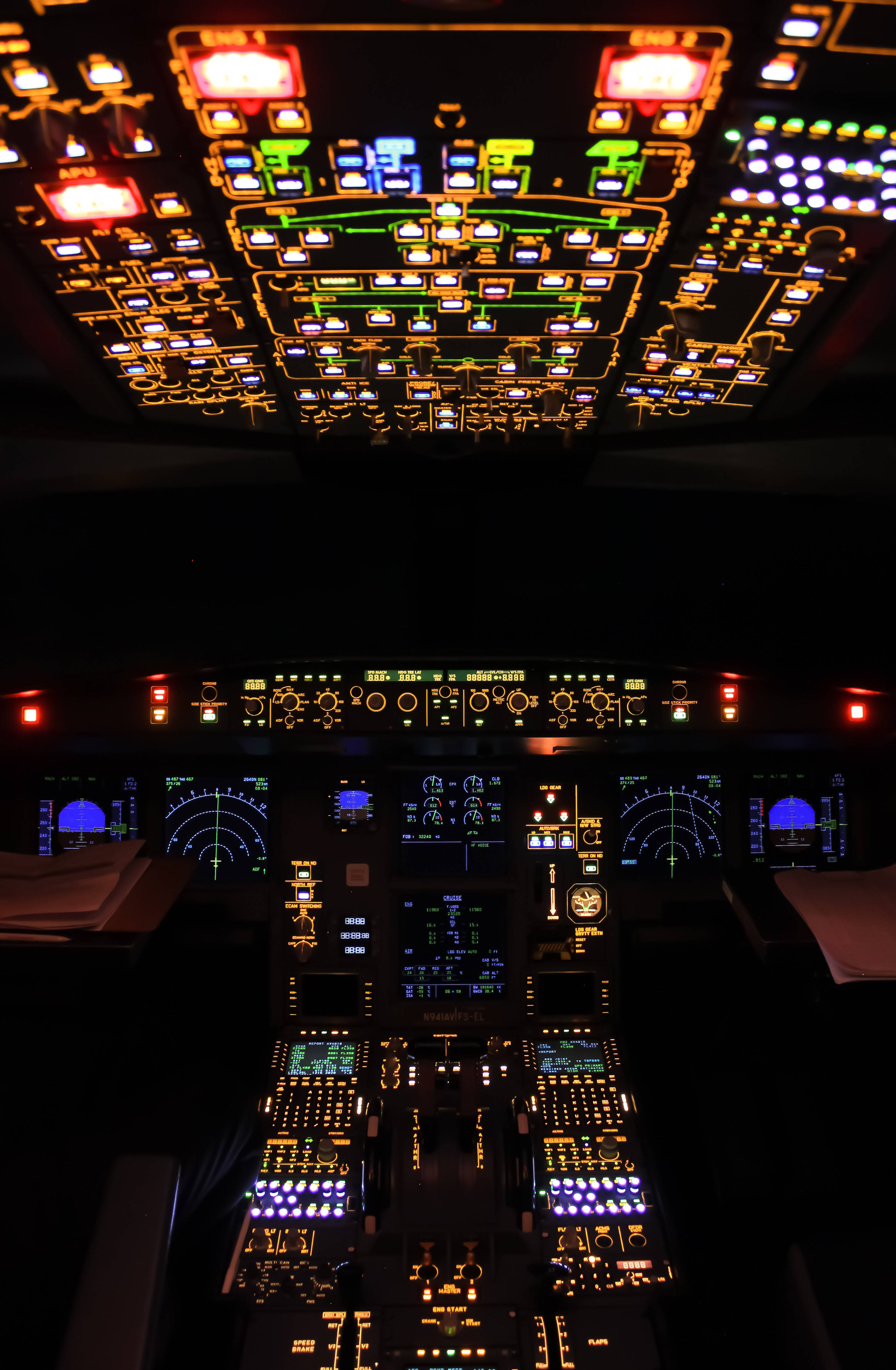 Bilde – Moderne digitalt flycockpit Bakgrunner
