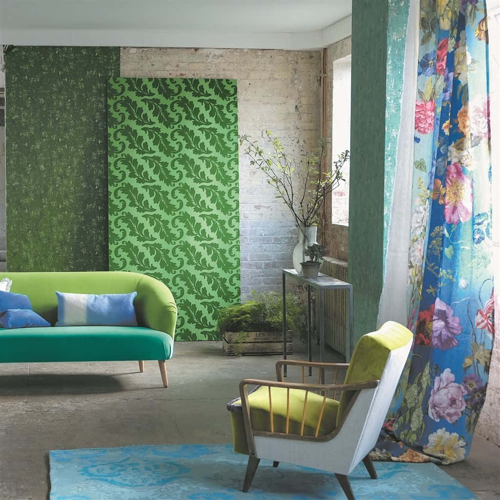 Bilde Rød sofa i en moderne stue Bakgrunner