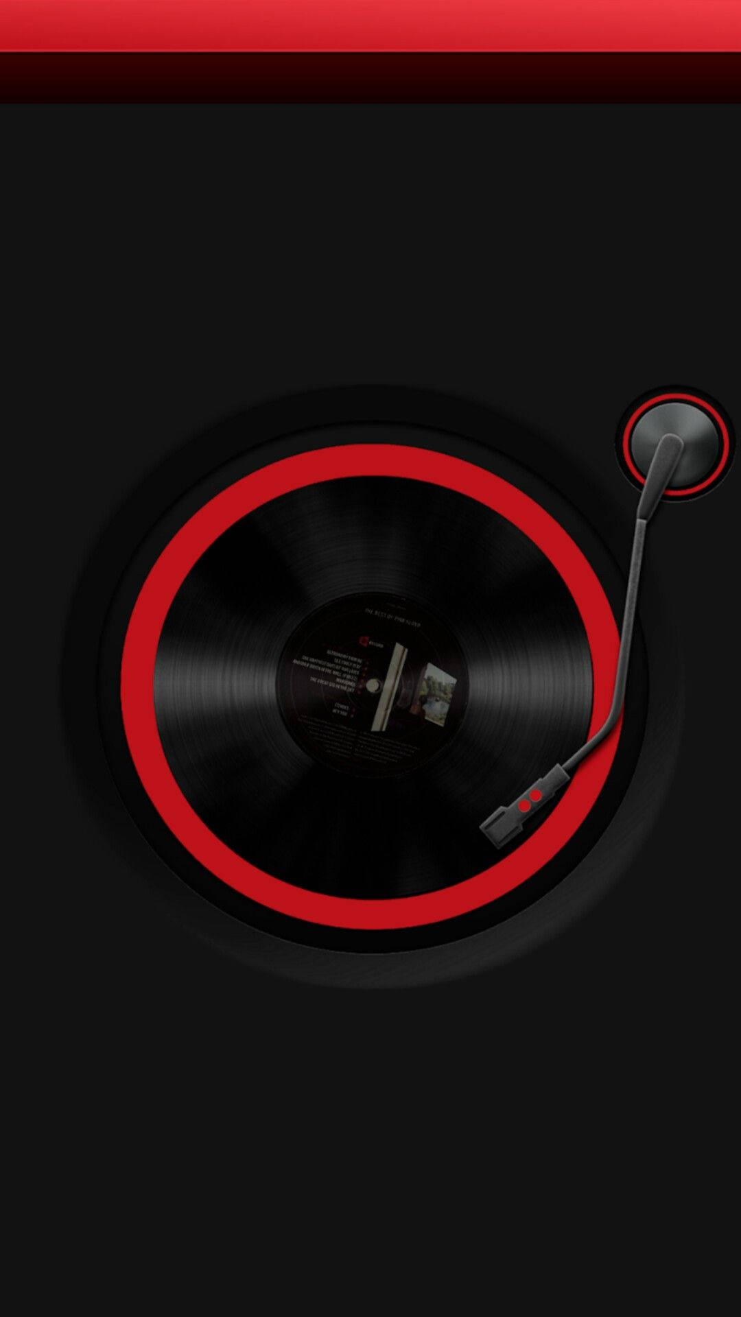 Bildetekst: En vinylplate som spinner på en musikktelefonplate Bakgrunner