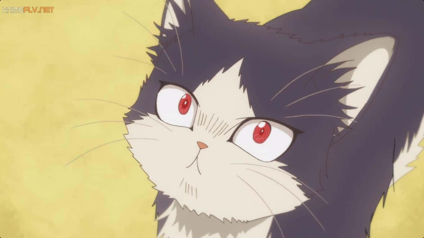 Bildetekst: Et japansk anime-bilde av en ung mann som deler et fredelig øyeblikk med katten sin. Bakgrunner