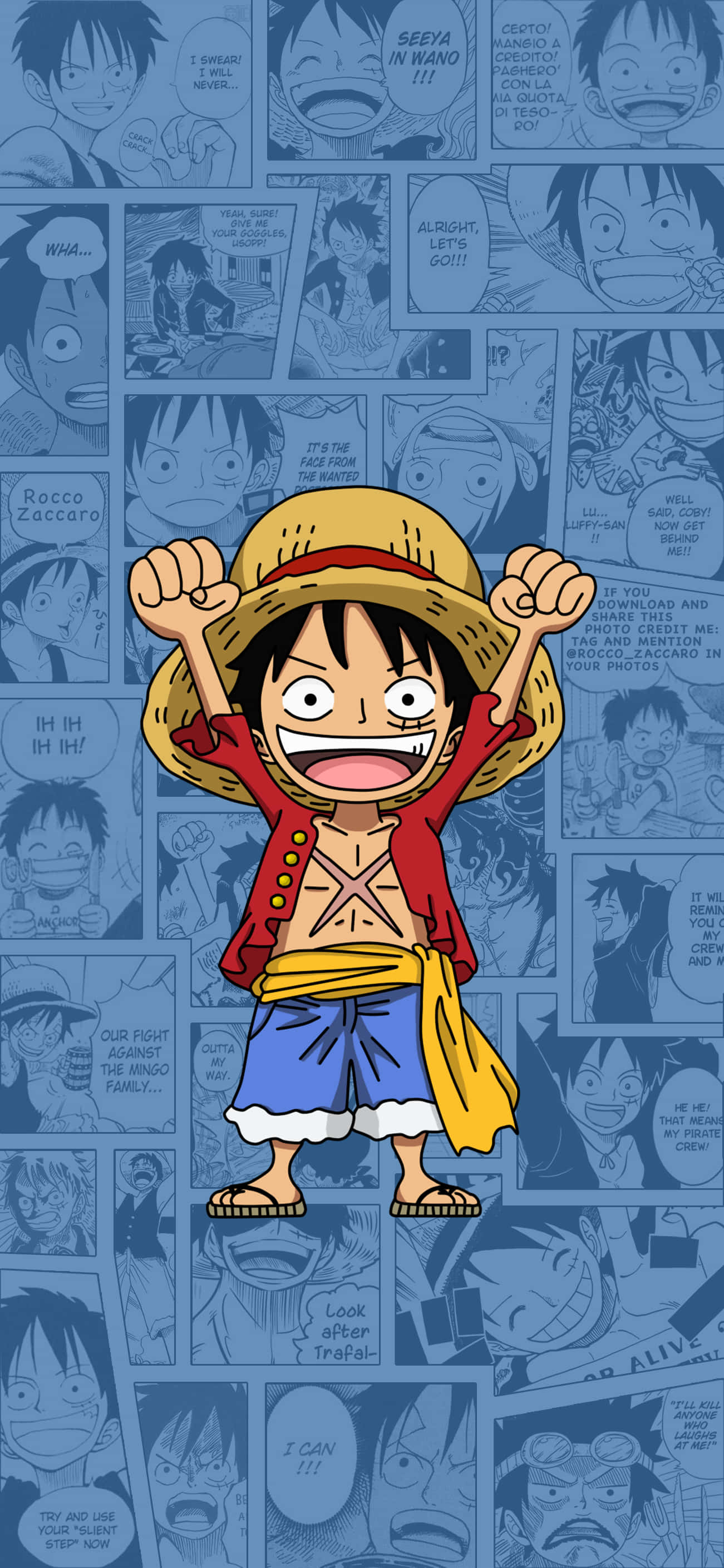 Bildetekst: Kraftfull positur av Luffy i Luffy-telefonbakgrunnsbilde Bakgrunner