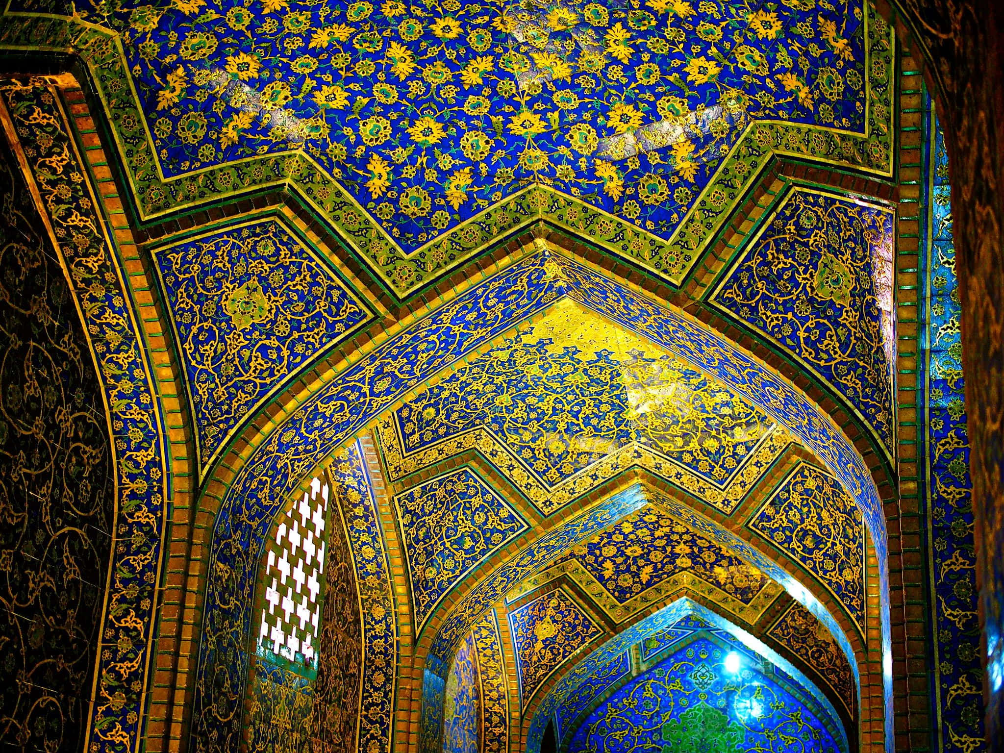 Bildetekst: Majestetiske Sheikh Lotfollah-moskeen i Isfahan Bakgrunner