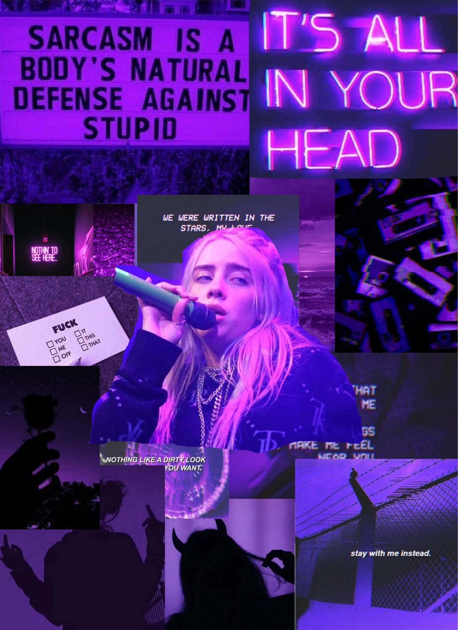 Billie Eilish ser helt fortryllende ut i fargen lilla. Bakgrunner
