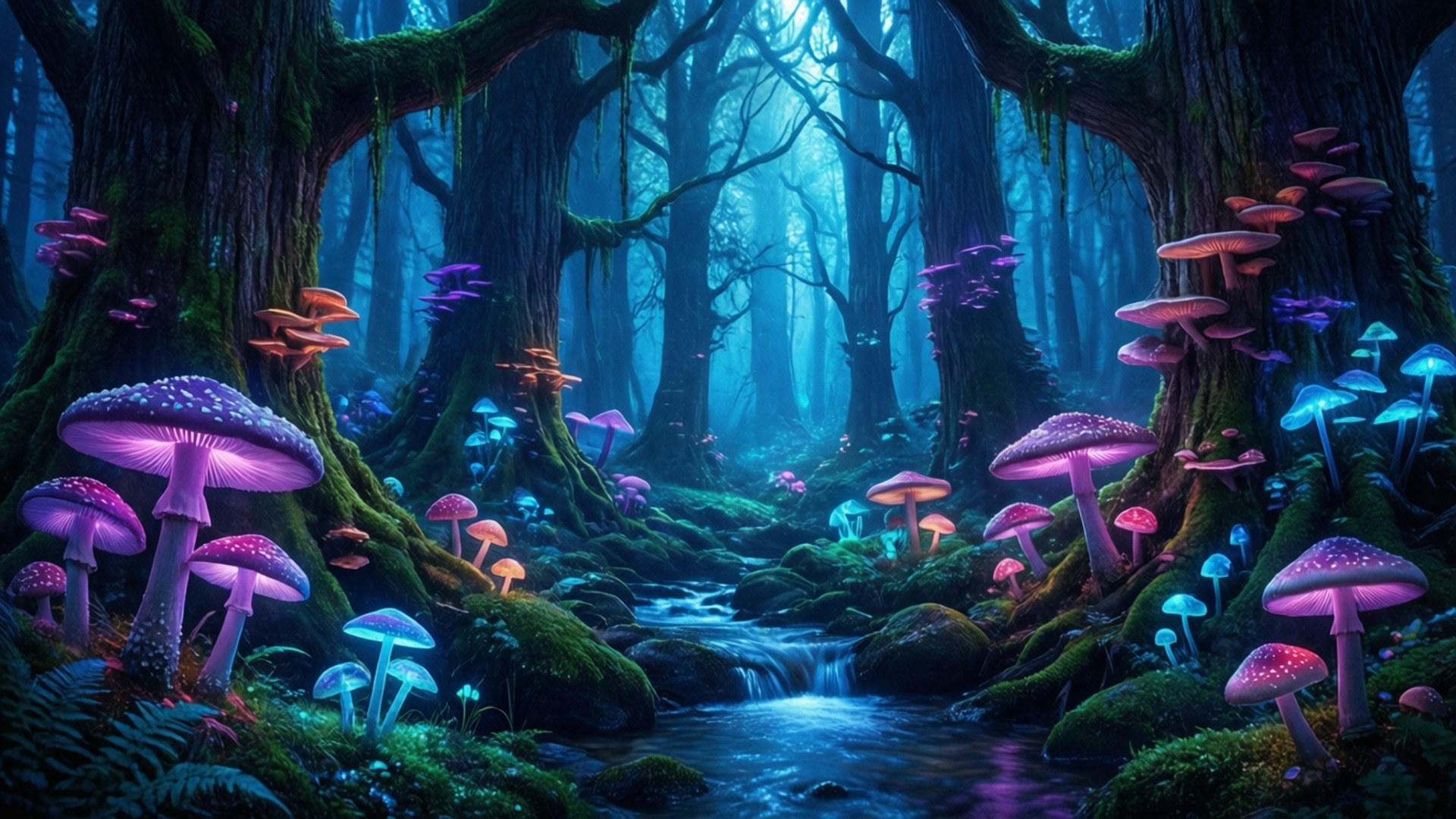 Bioluminescerende skog Bakgrunner
