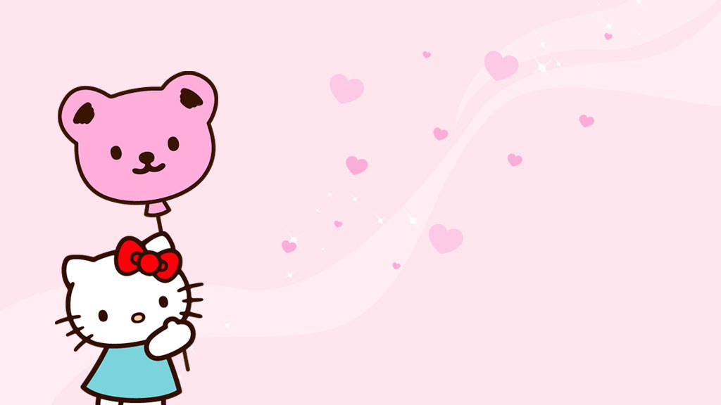 Bjørneballong Hello Kitty Estetisk Bakgrunner