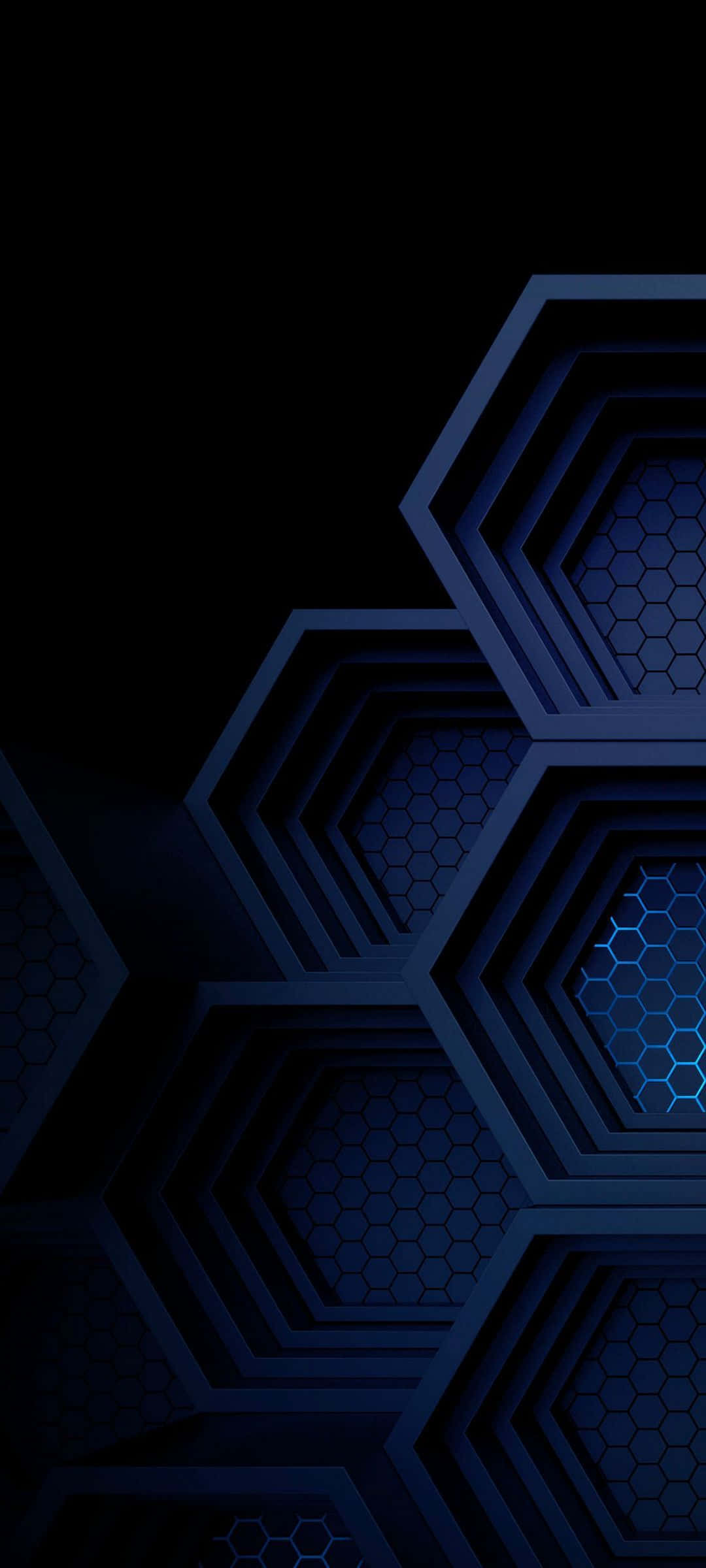 Blå AMOLED-sekskanter Bakgrunner