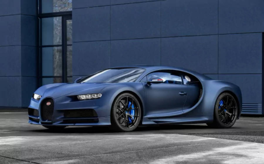 Blå Bugatti Chiron 4K Bakgrunner