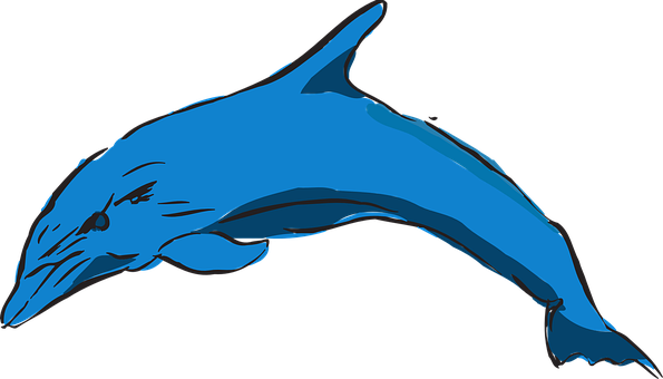 Blå delfinillustrasjon