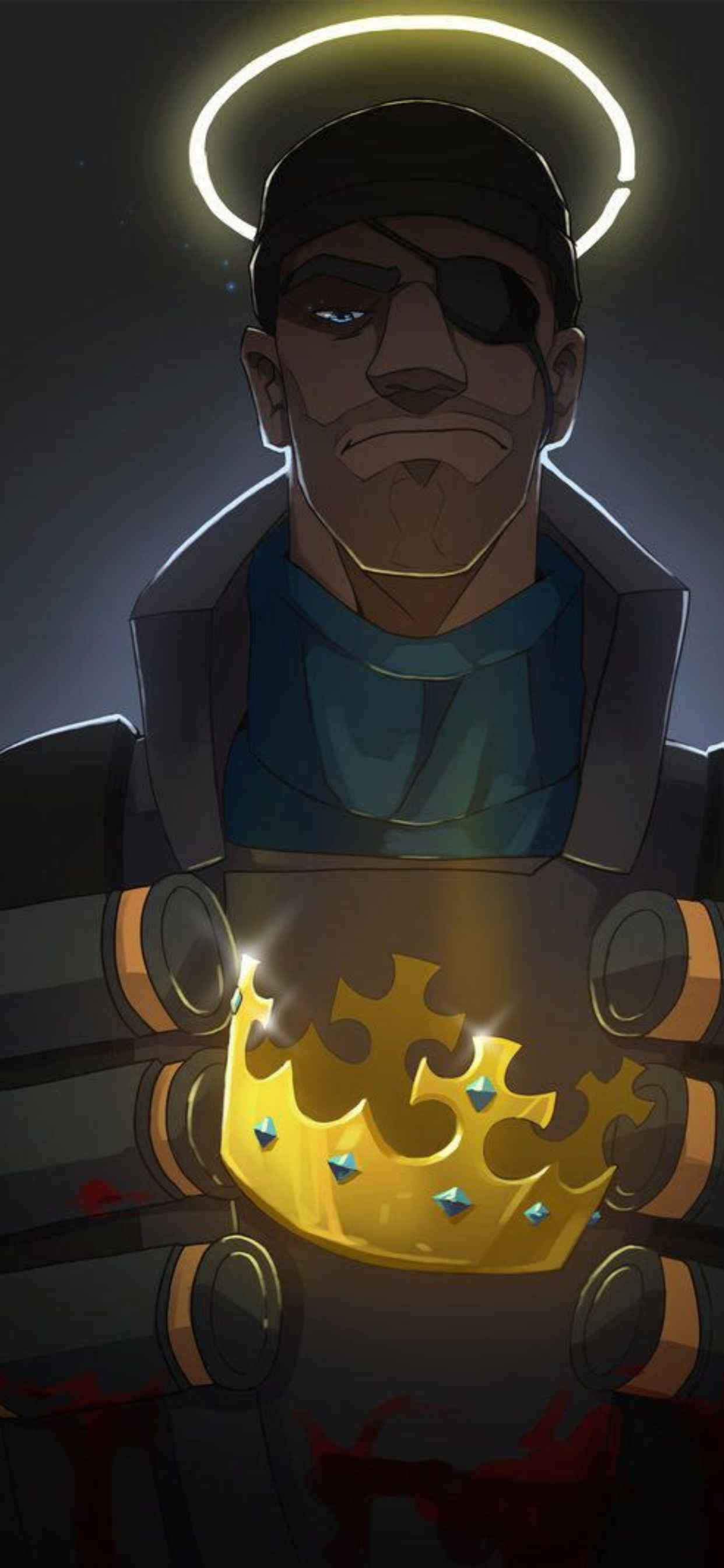 Blå Demoman-karakter iPhone Xs Max Team Fortress 2-bakgrunn Bakgrunner