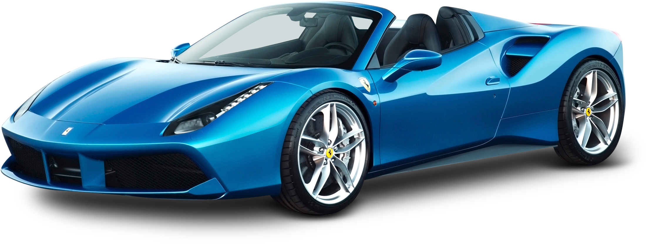 Blå Ferrari-sportsbil i profil Bakgrunner