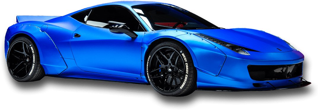 Blå Ferrari Sportsbil Isolert Bakgrunner