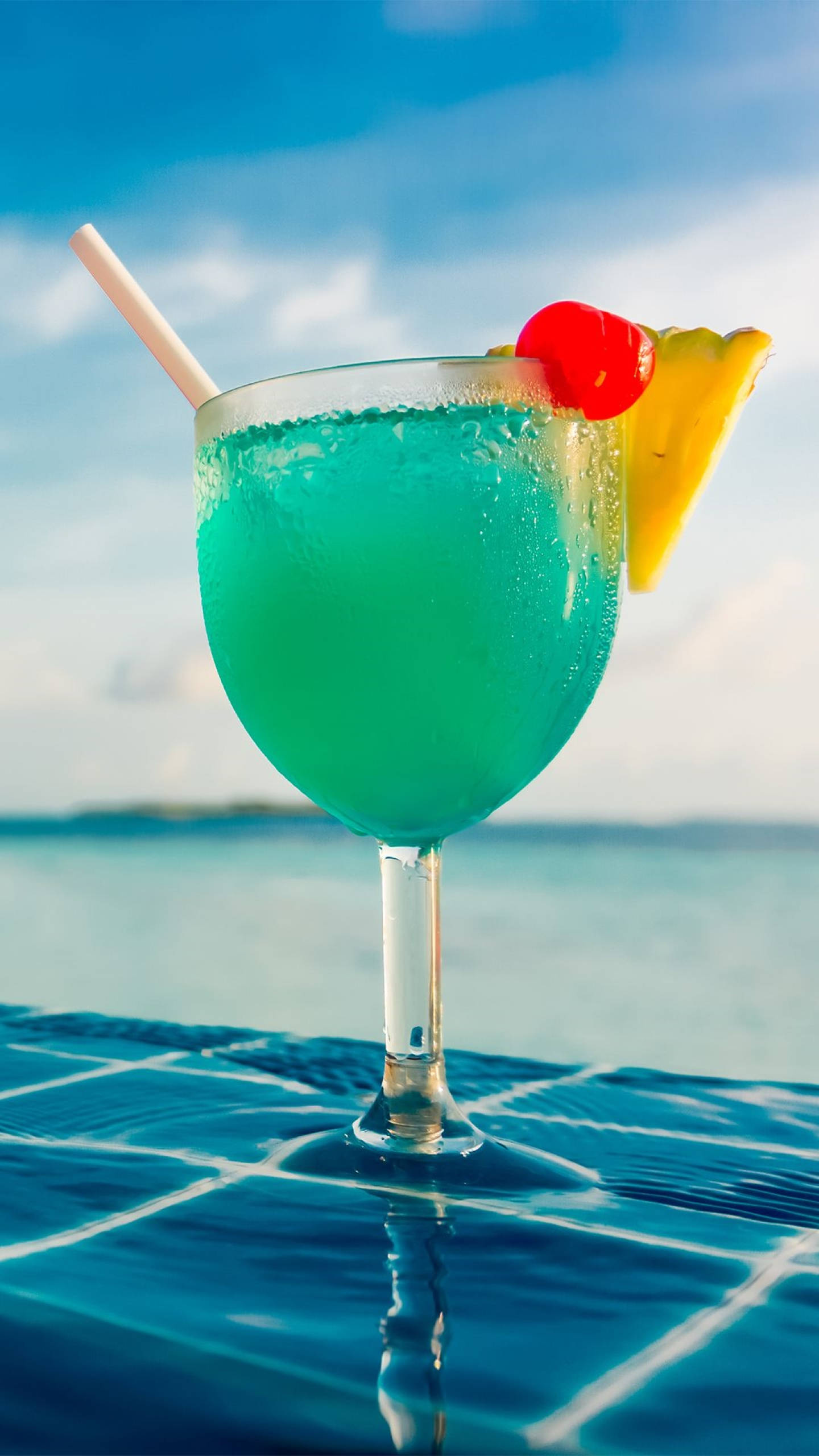 Blue Hawaiian Cocktail tropisk drink Bakgrunner