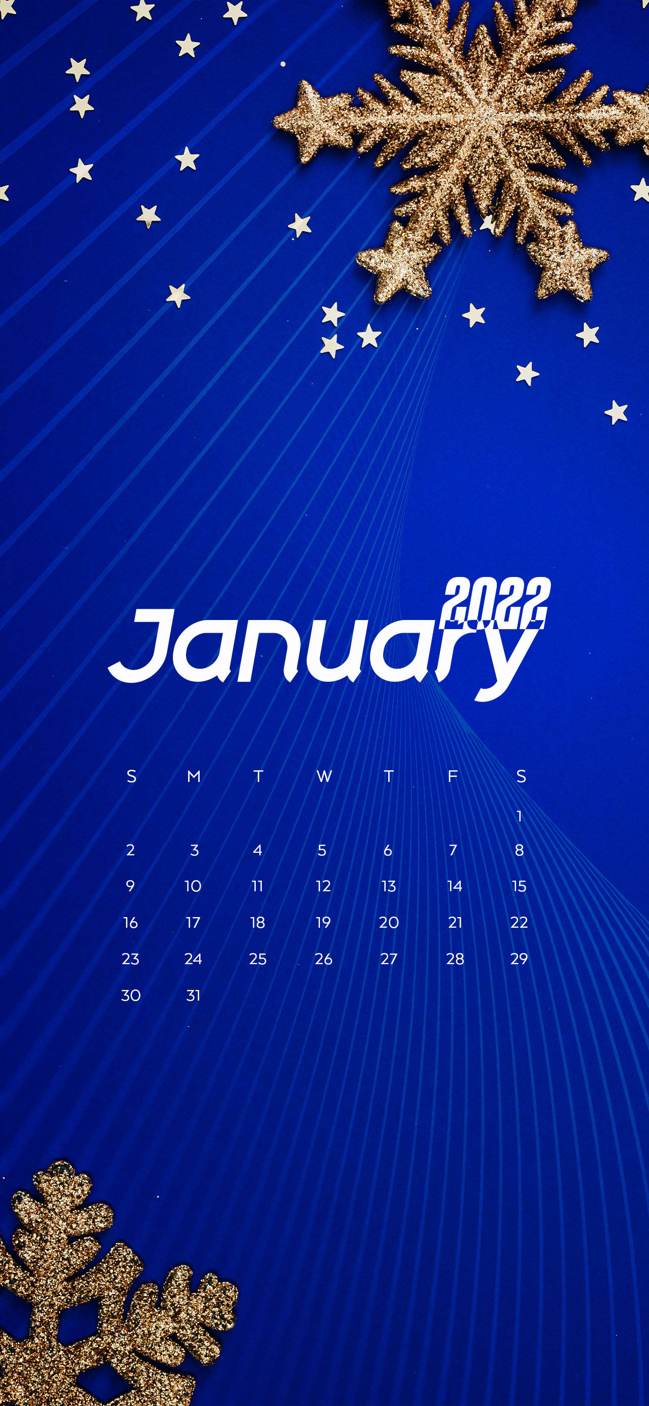 Blå januar 2022 snøfnuggkalender Bakgrunner
