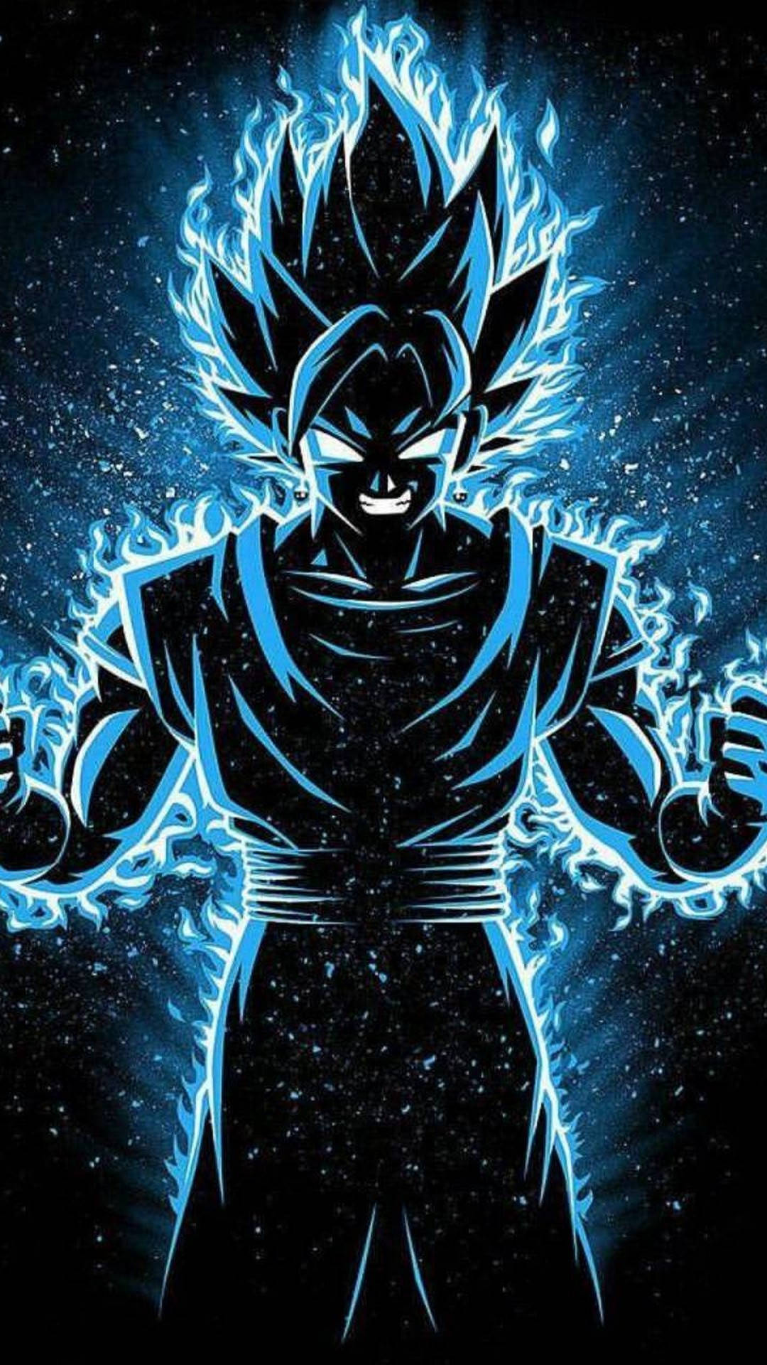 Blå og hvit aura av Black Goku-telefon Bakgrunner