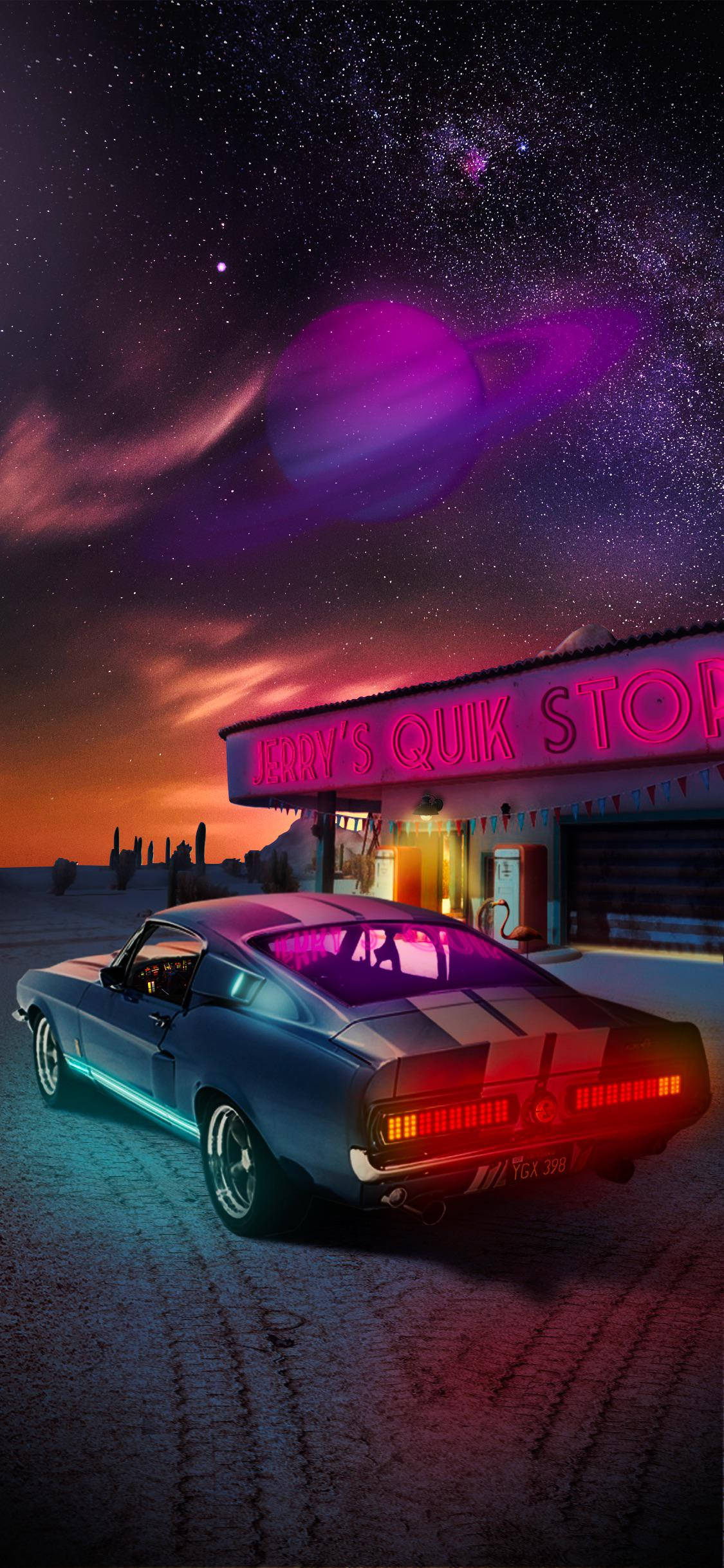 Blå Shelby Mustang Bil iPhone Bakgrunner