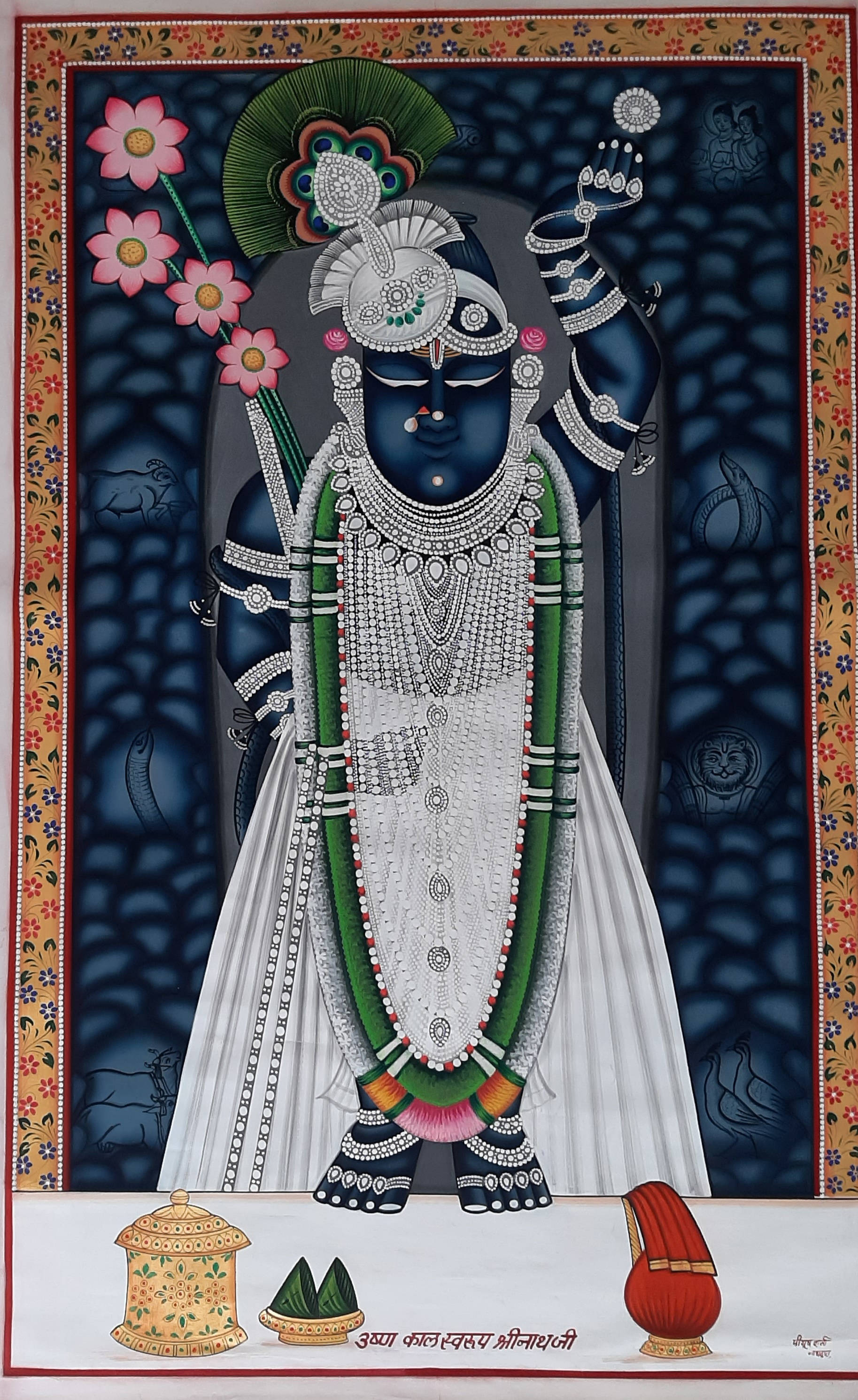 Blå Shrinathji-guddom Bakgrunner