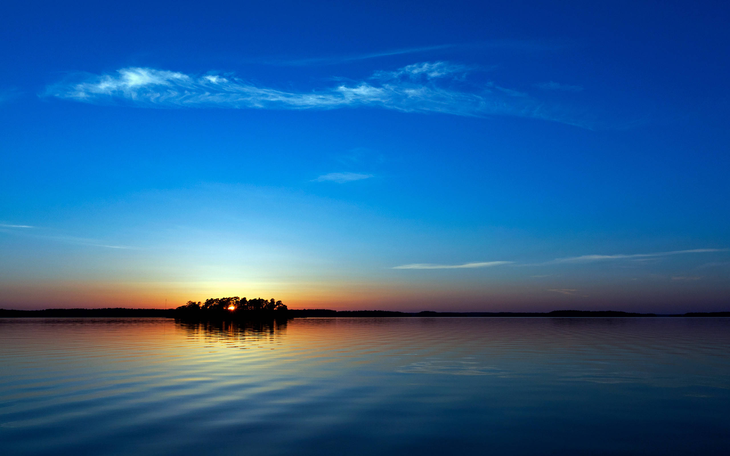 Blå solnedgang øy skjermsparer Bakgrunner