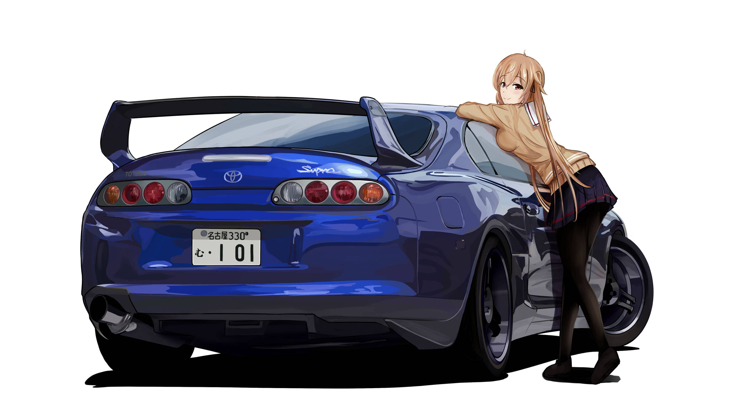 Blå Toyota Supra Anime-bil Bakgrunner