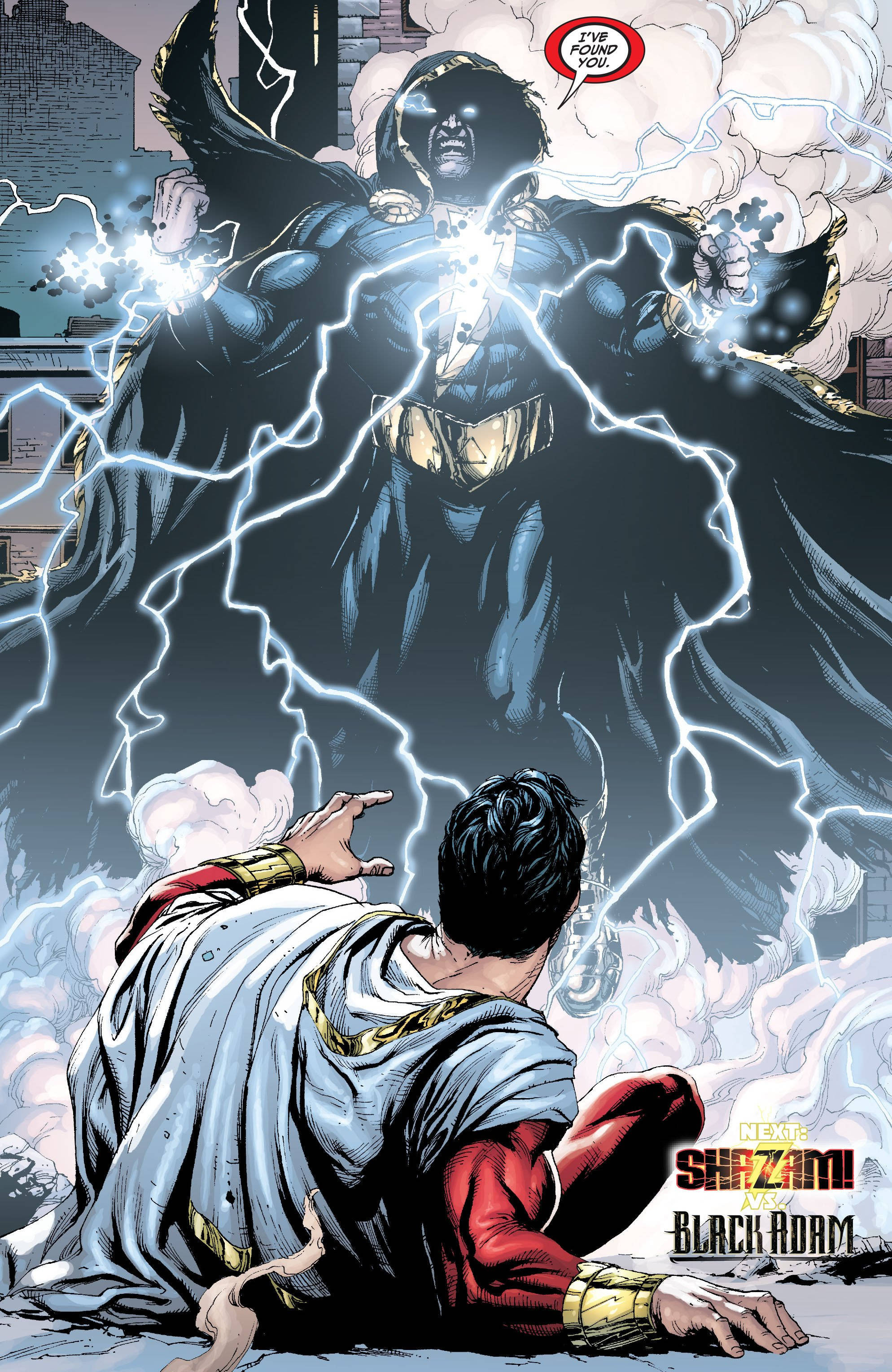 Black Adam mot Shazam tegneserier Bakgrunner