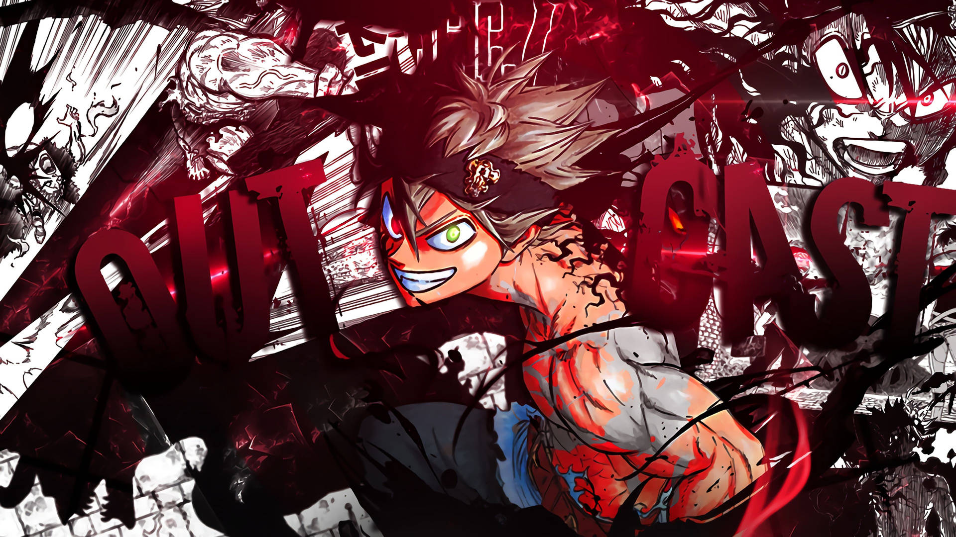 Black Clover 4K Asta Utstøtt — Mørk anime GIF Bakgrunner