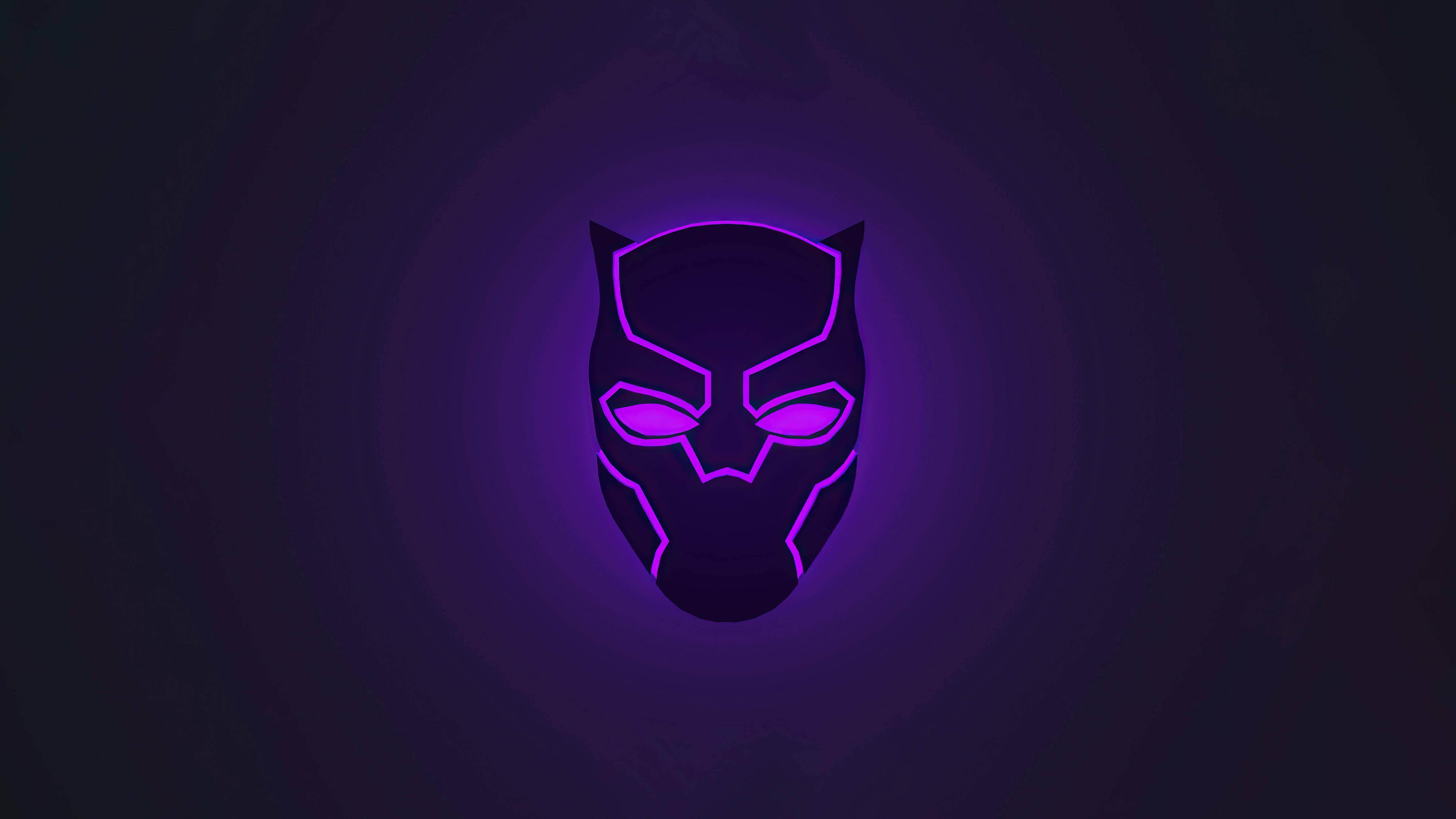 Black Panther 4K Ultra HD Mørk Neon Logo Bakgrunner