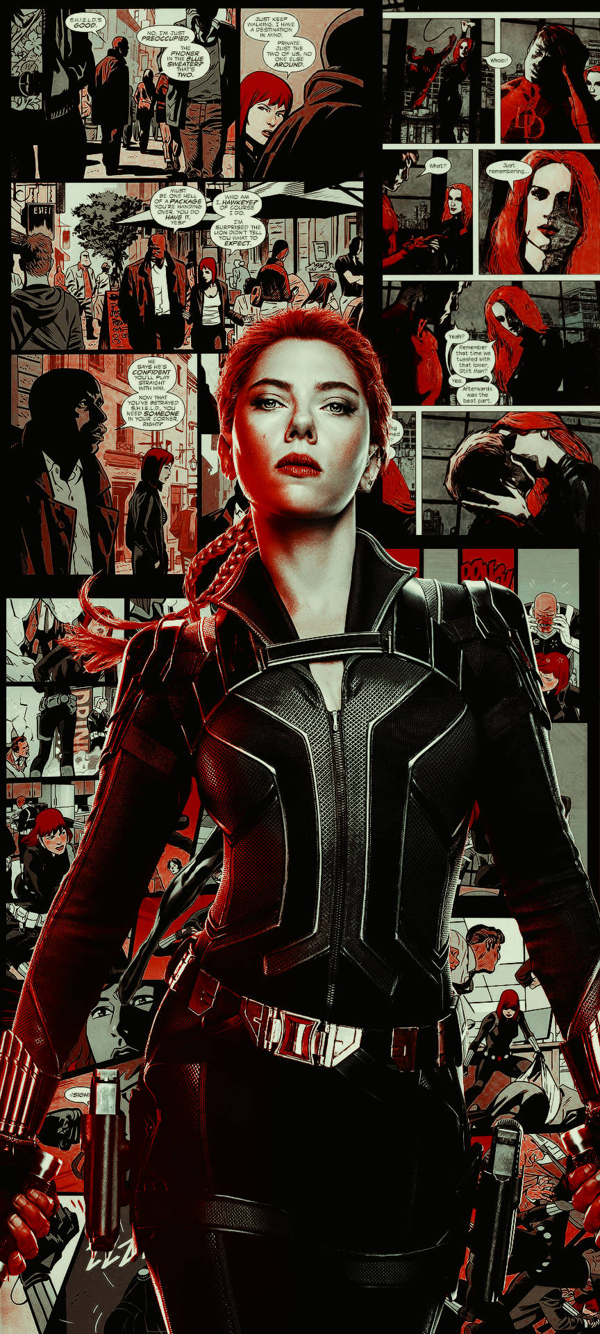 Black Widow tegneseriekunst Bakgrunner