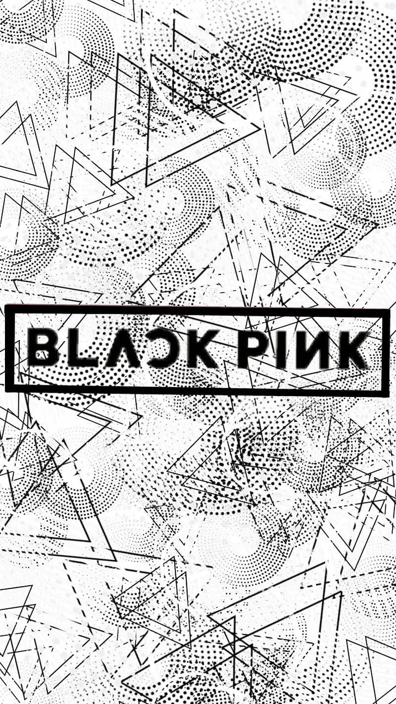 Blackpink-logo over svart og hvitt Bakgrunner