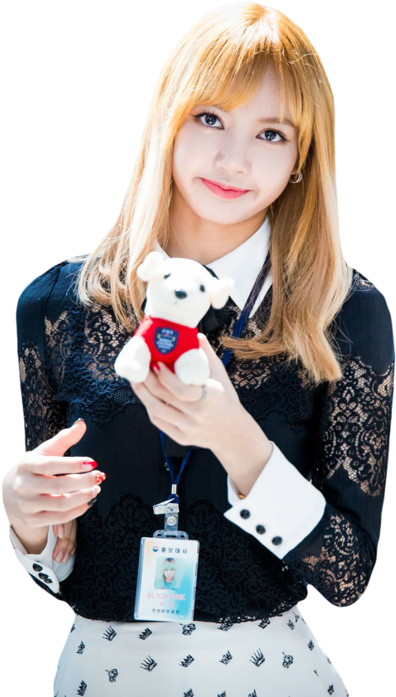 Blackpink-medlem holder bamse Bakgrunner