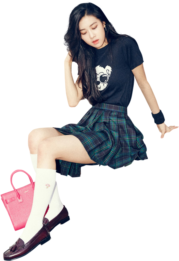 Blackpink-medlem i mote-positur Bakgrunner