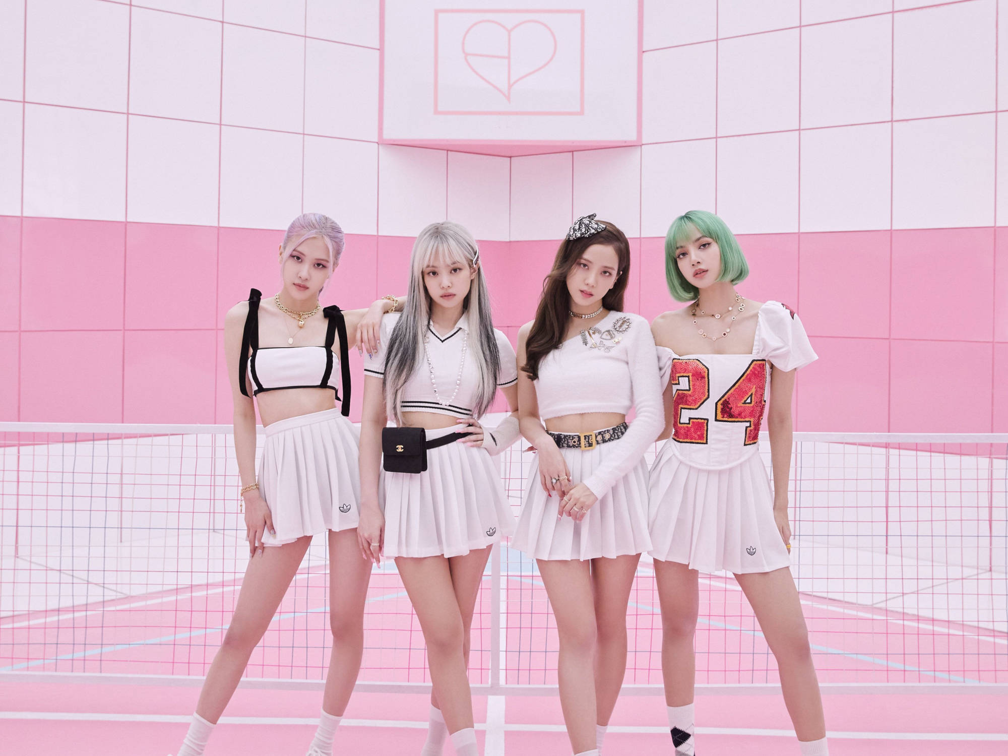 Blackpink-medlemmer i tennisantrekk skrivebord Bakgrunner