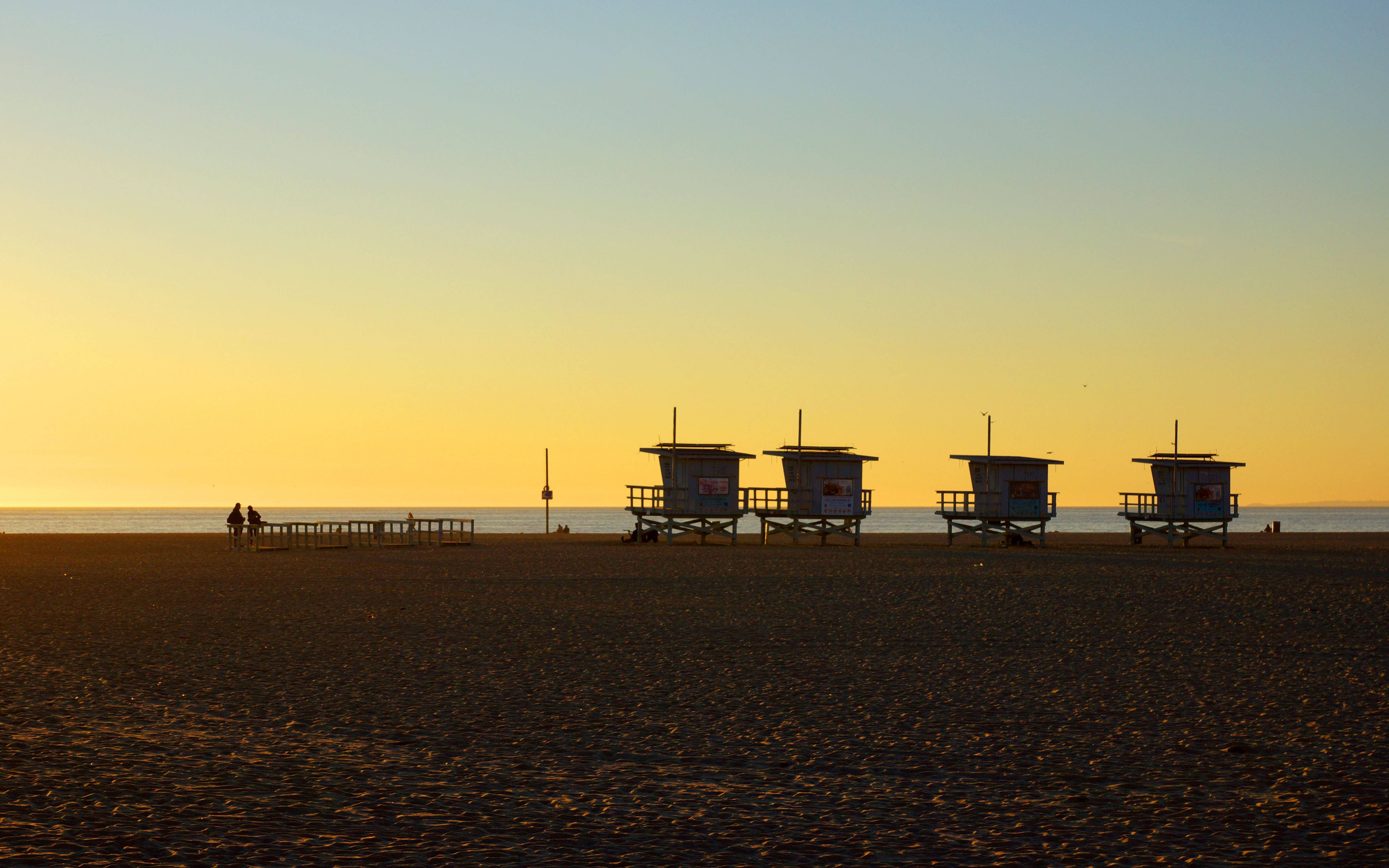 Blågul Los Angeles solnedgang Bakgrunner