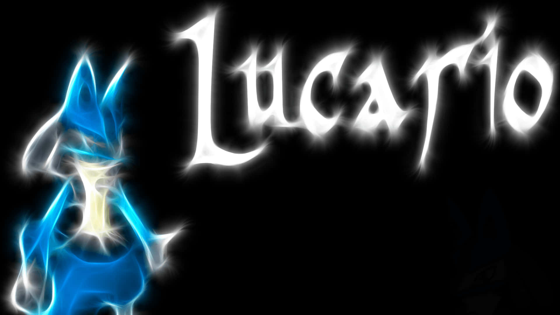 Blått og hvitt glødende Pokemon Lucario Bakgrunner