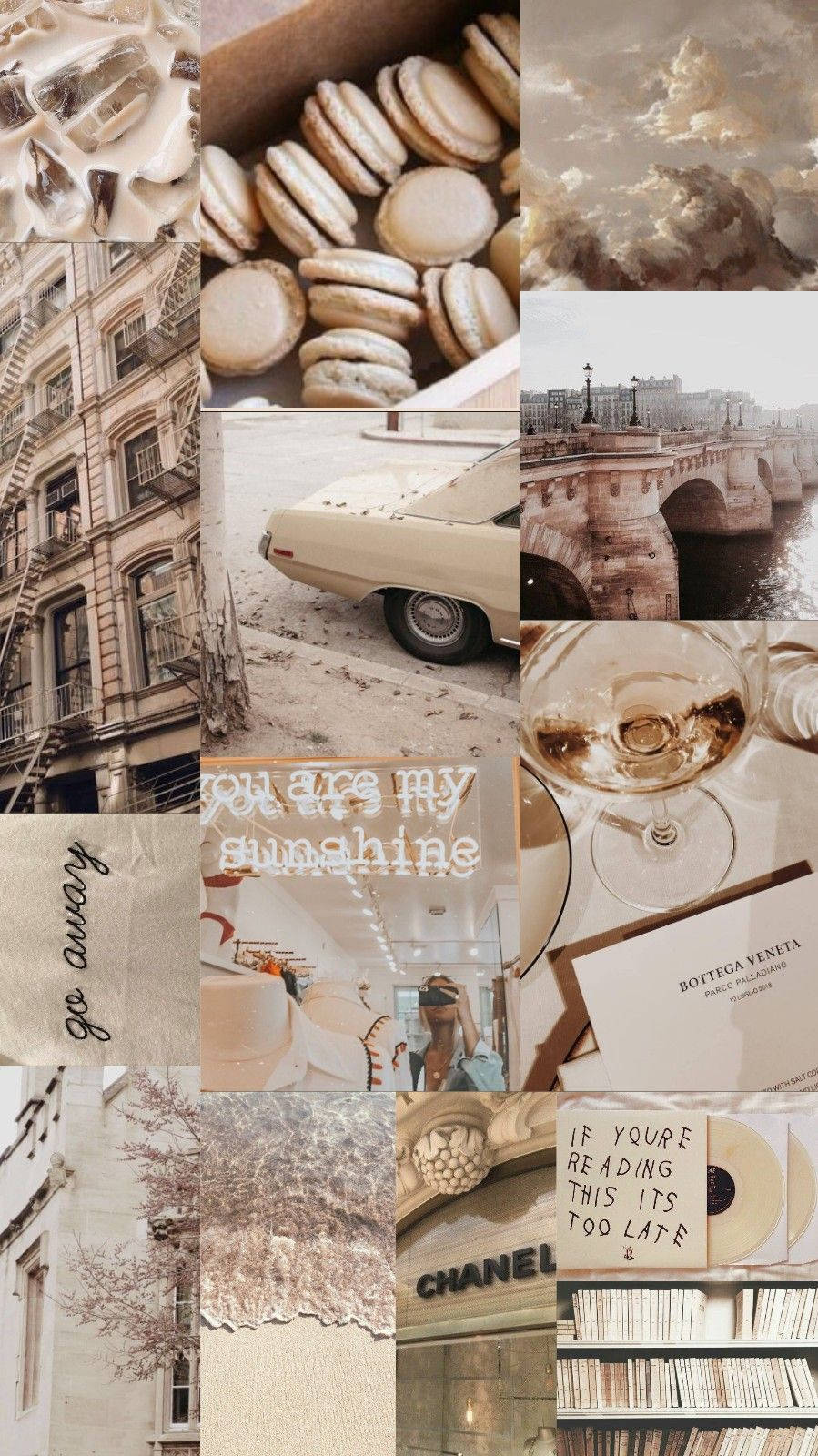 Blek estetisk beige collage Bakgrunner