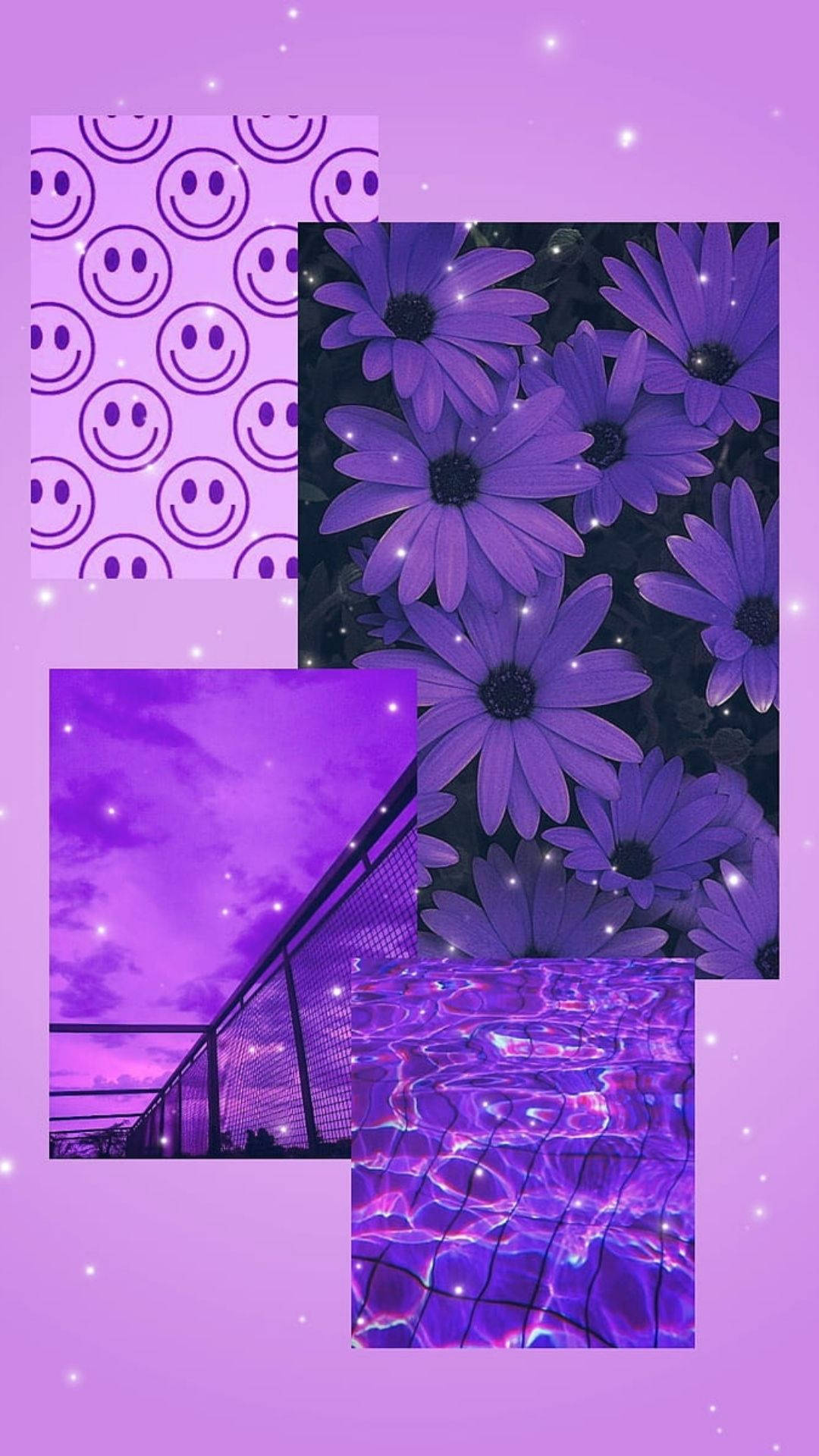 Blendende lilla blomsterestetikk Bakgrunner