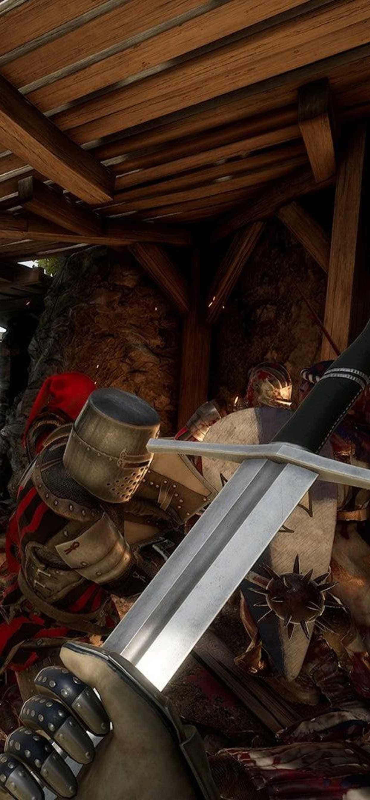Bli en mestersverdkjemper med iPhone XS Max Mordhau Bakgrunner