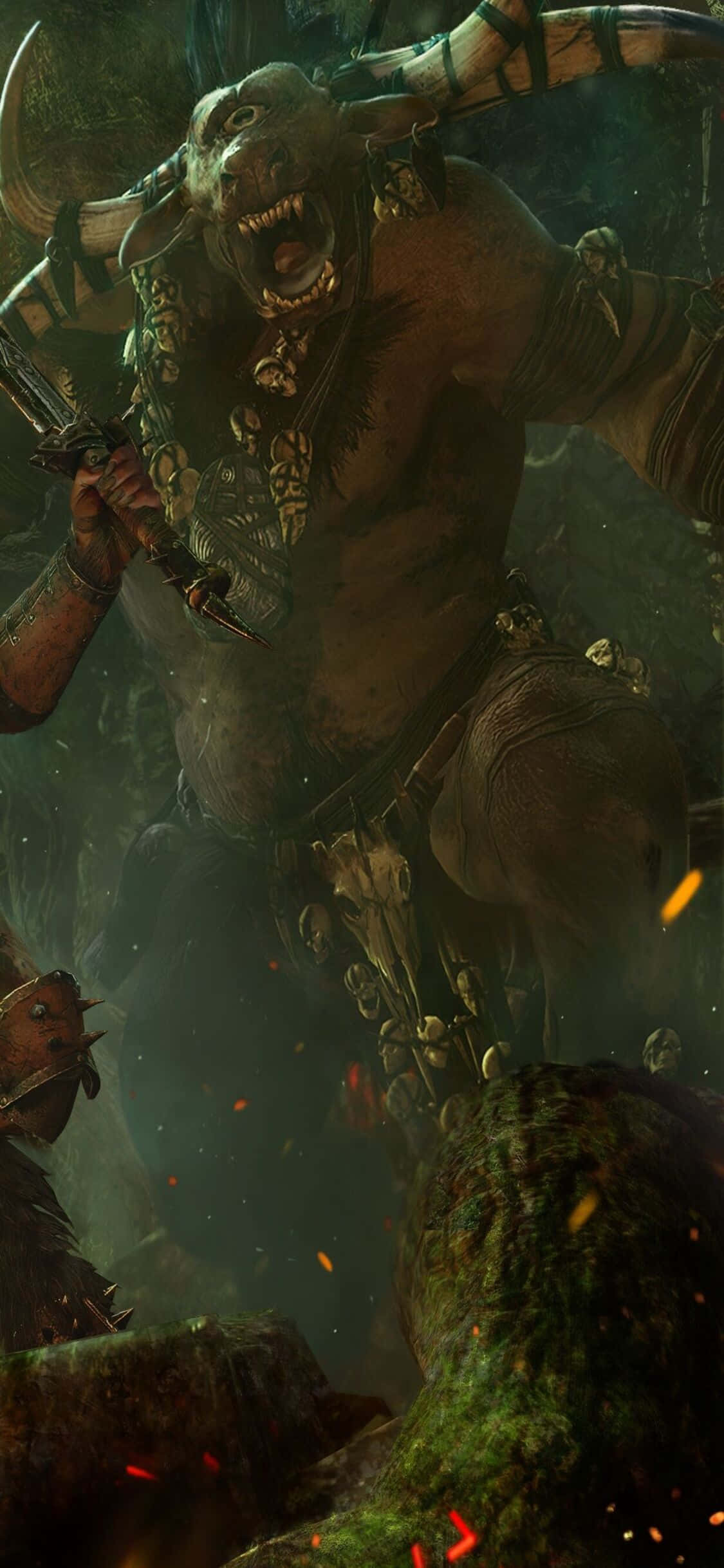 Bli med i det episke slaget i Total War Warhammer på din iPhone X Bakgrunner