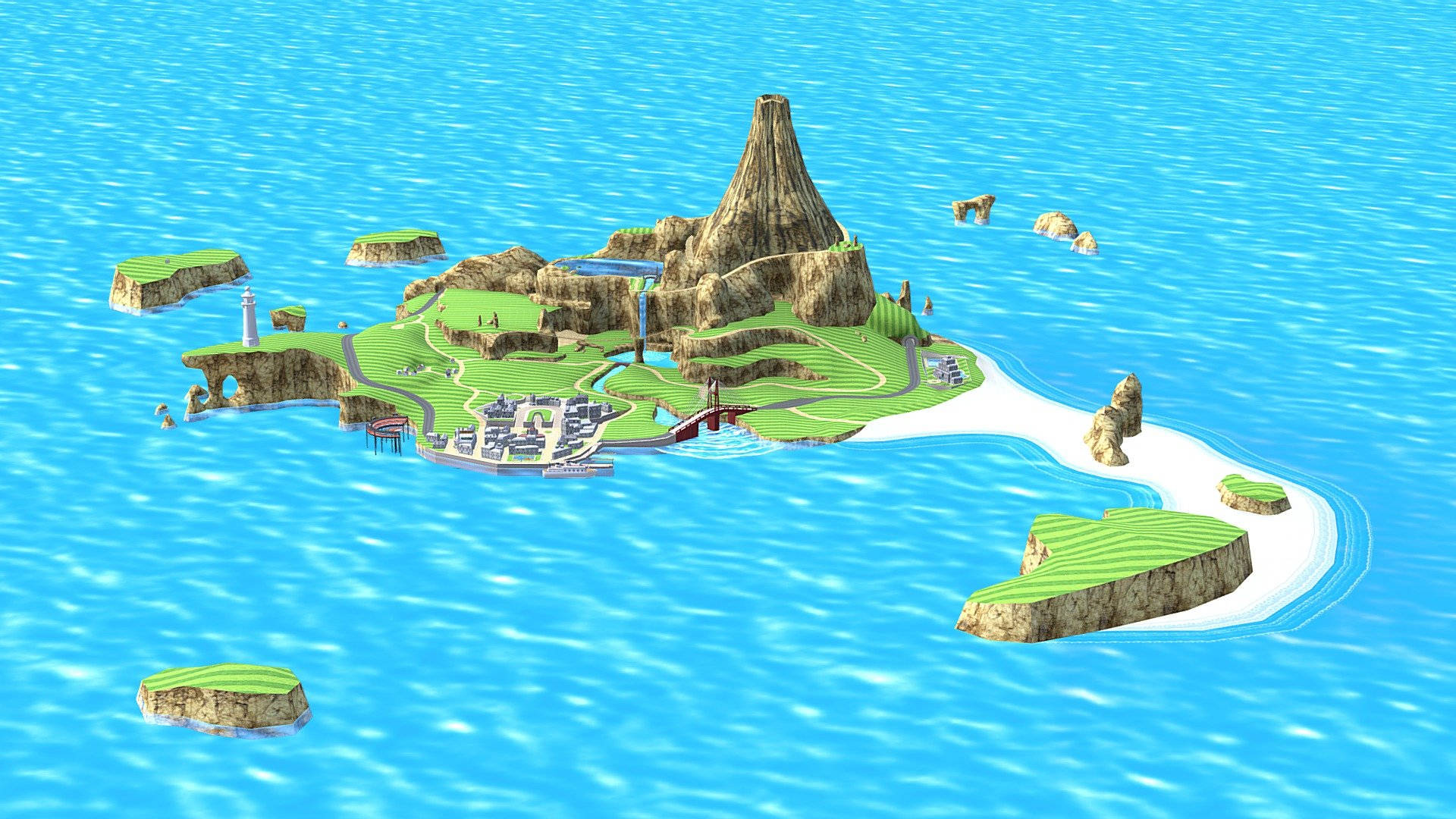 Blikkfangende Wuhu-øy Wii Sports Resort Bakgrunner