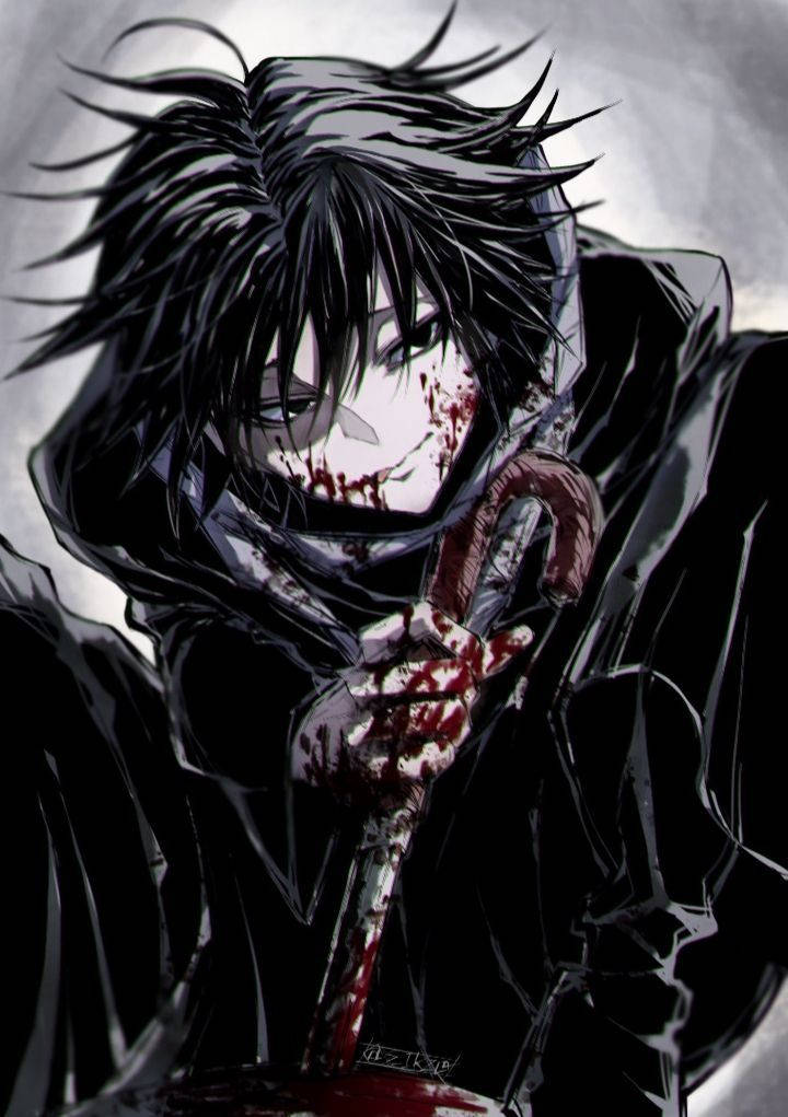 Blodig gutt Edgy Anime Profilbilde Bakgrunner
