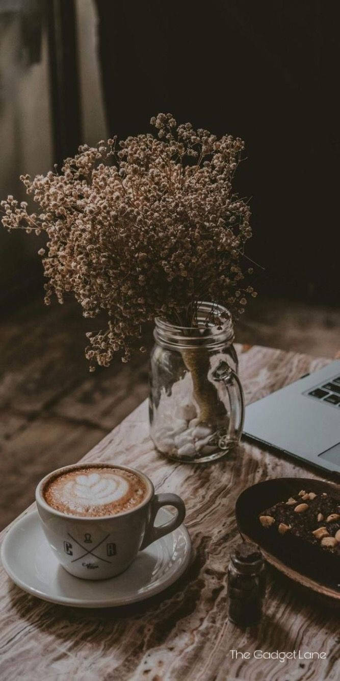 Blomster og kaffe estetikk Bakgrunner