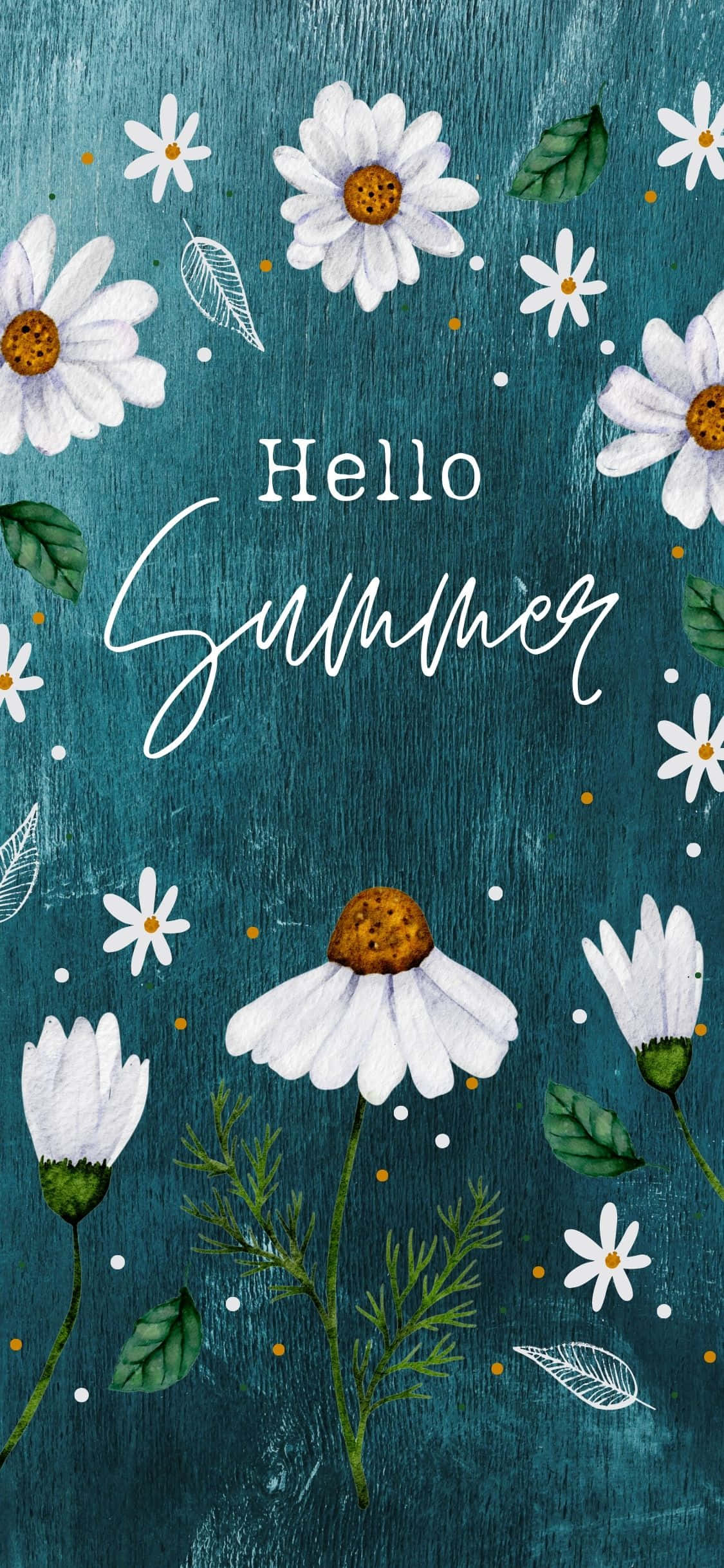 Blomsteraktig Hallo Sommer iPhone X Sommerbakgrunn Bakgrunner