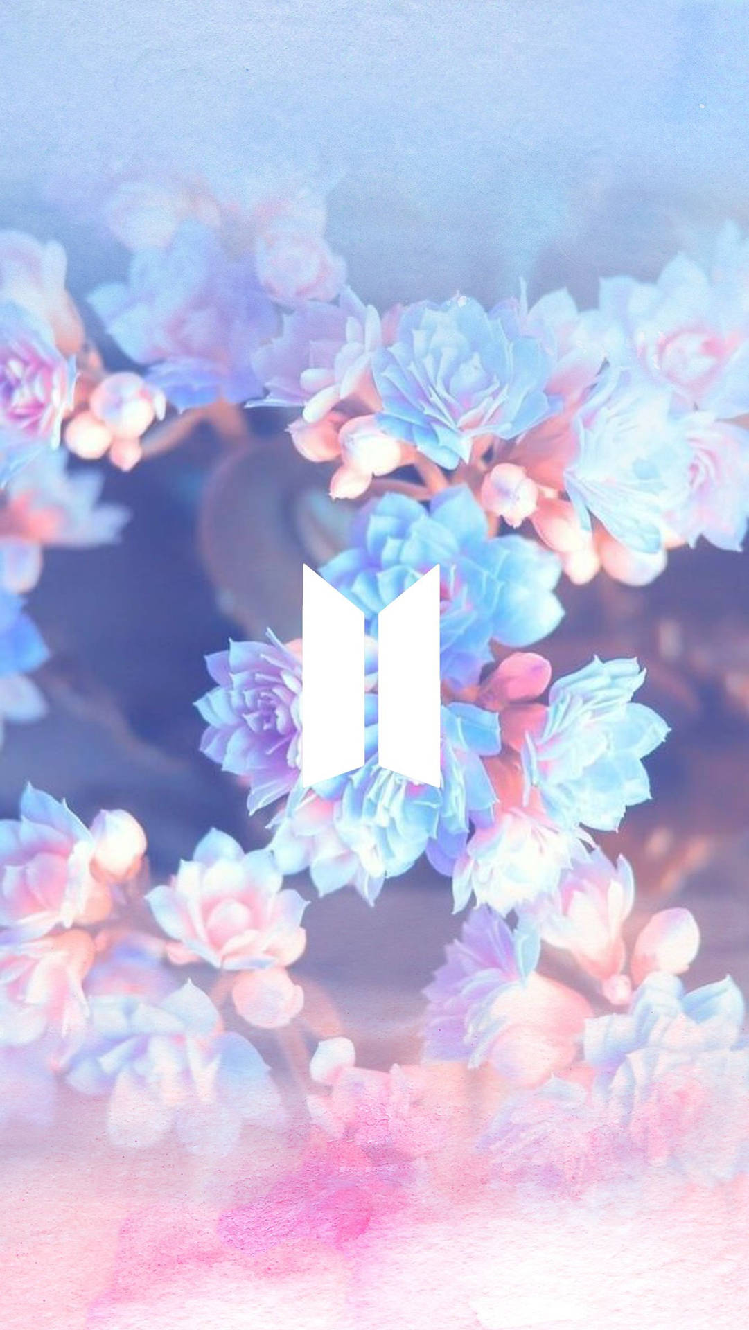 Blomsterpreget BTS-logo bakgrunnsbilde