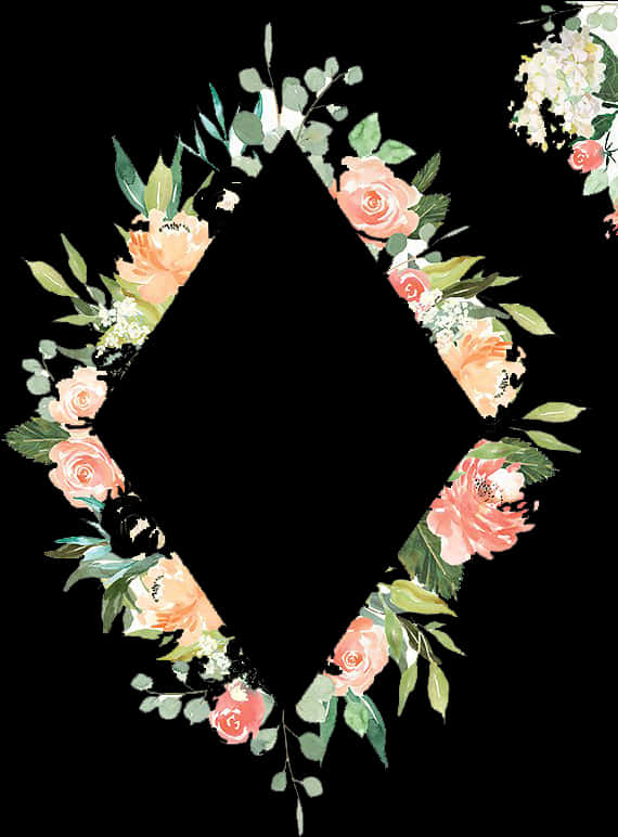 Blomsterramme_Svart_Bakgrunn Bakgrunner