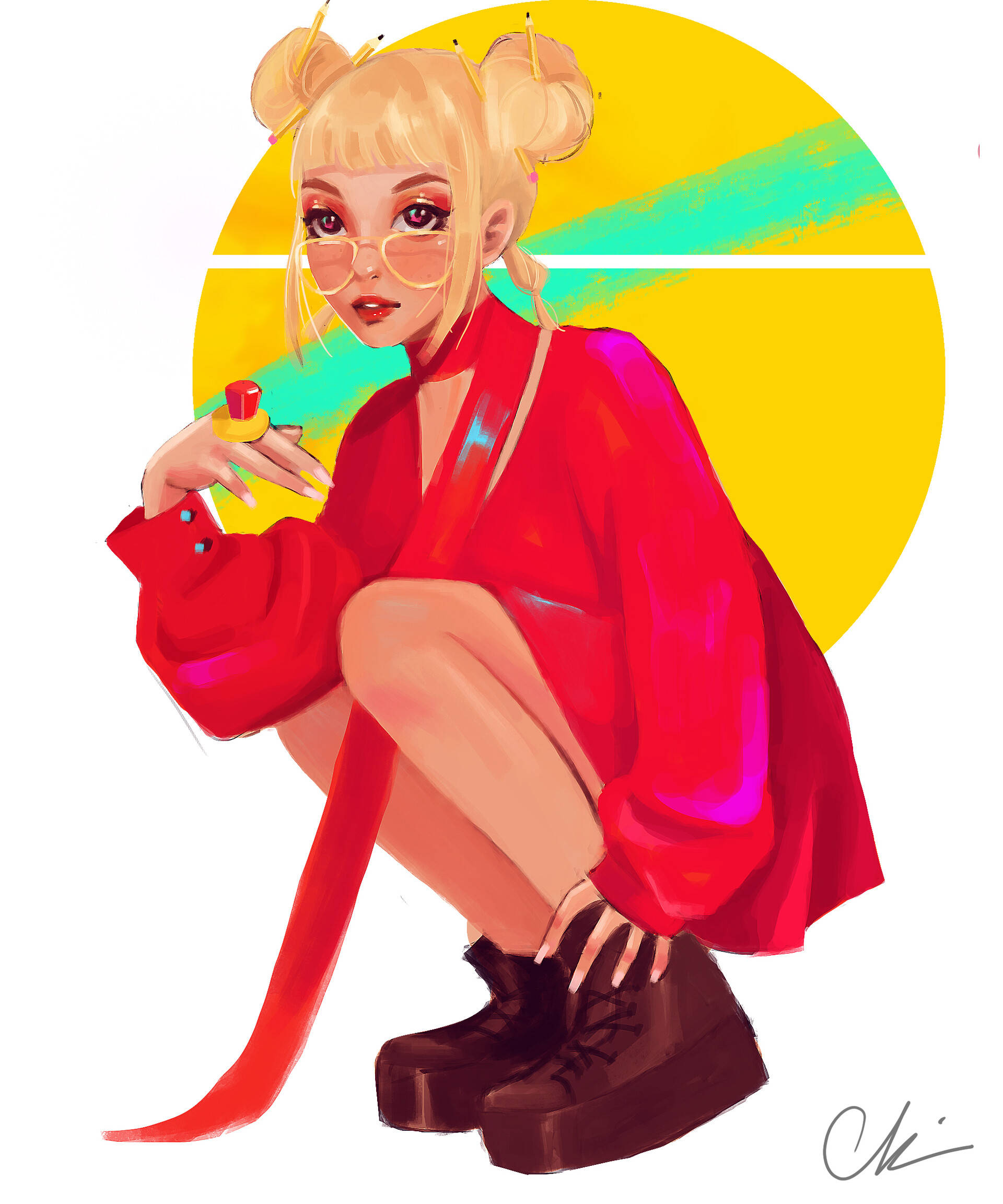 Blond Doja Cat Fan Art Bakgrunner