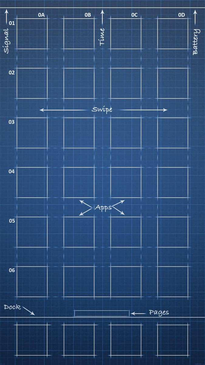 Blueprint iPhone SE Bakgrunner