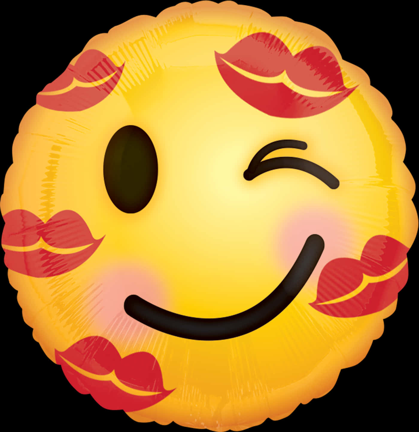 Blunkende kyss-emoji-ballong Bakgrunner